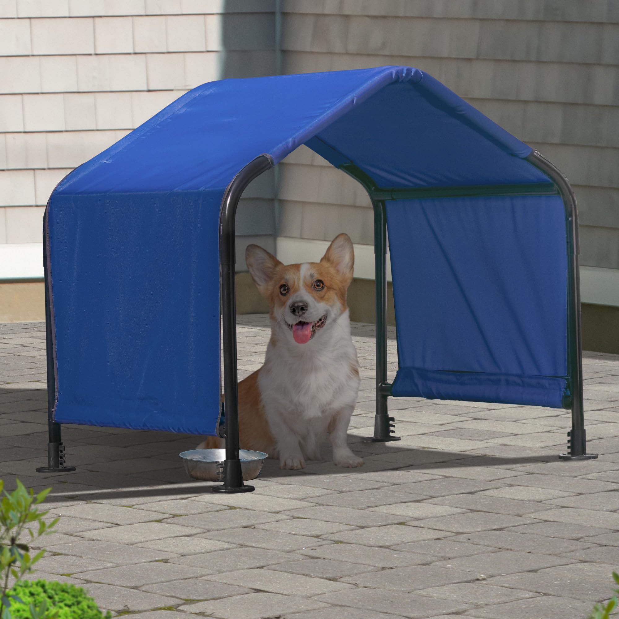 ShelterLogic Toldo versátil para Mascotas de 2.5 pies, para Perros de Raza pequeña, Gatos, Animales pequeños y Ganado, Color Azul