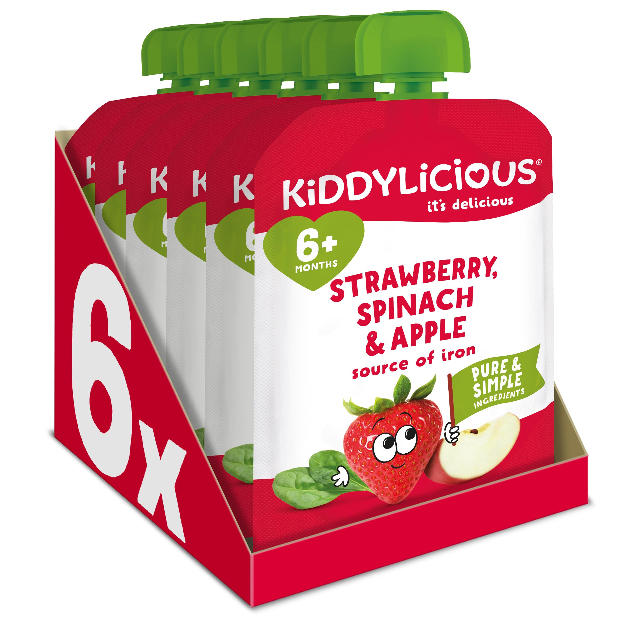Kiddylicious Bedtime Blend Apple, Oat & Chamomile Pouches - Delicious Pouches for Babies - Suitable for 6+ Months - 100g x 6 Packs — view 12