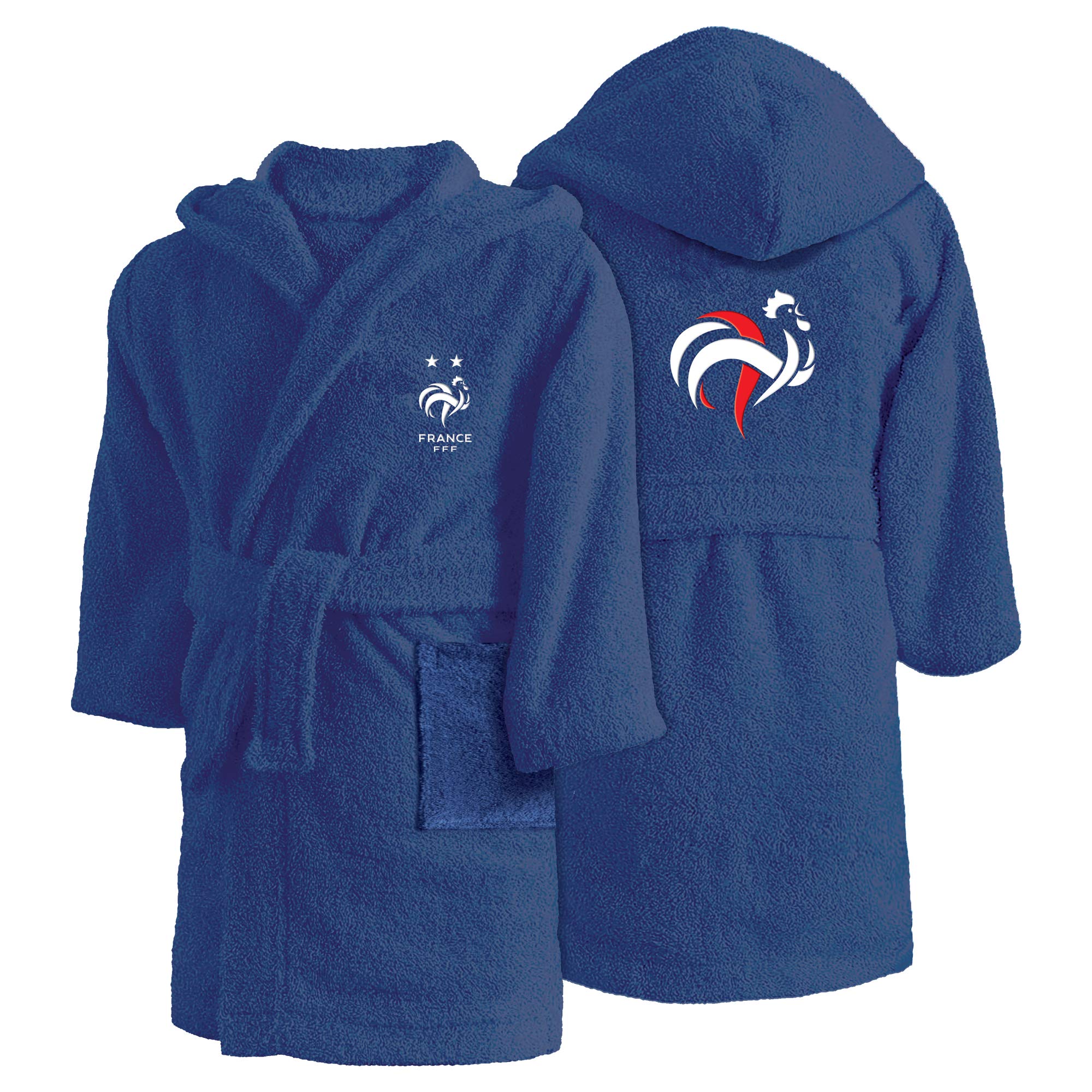 FFF Champions Peignoir Enfant | 100% Coton | OEKO-TEX | Bleu