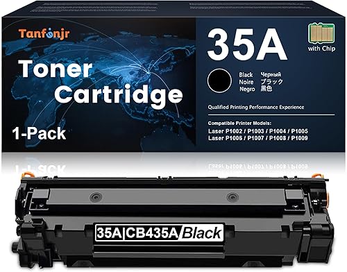Cartucho de tóner 35A compatible con 1 cartucho de tóner negro 35A para impresora HP 35A Laser P1002 P1003 P1004 P1005 P1006 P1007 P1008 P1009