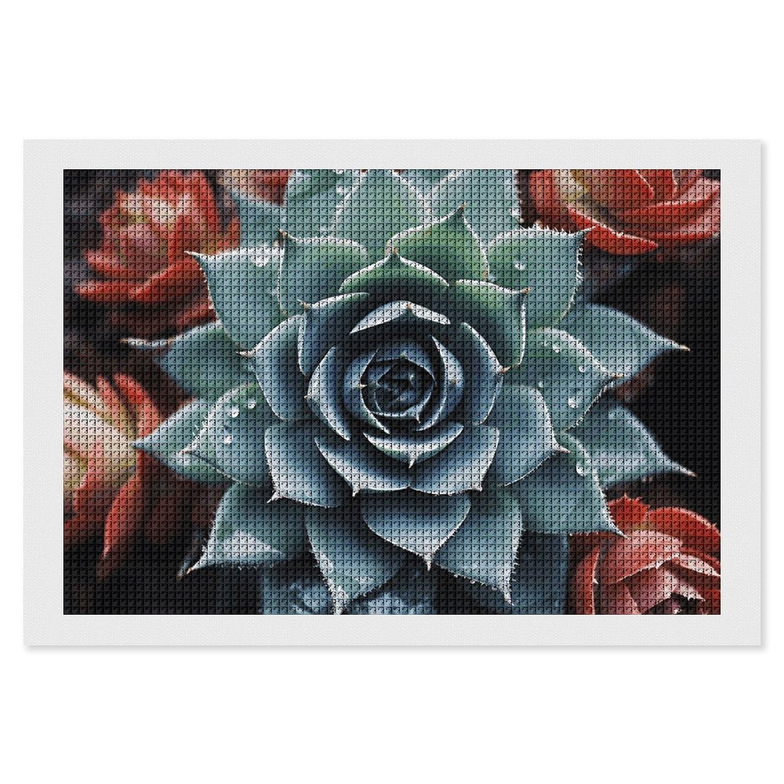 NONHAI Diamond Painting Kits for Adults - DIY Diamond Art Kits for Beginners - Full 5D Paint Drill Diamond Dots Paintings- Succulent Plant Diamonds Pictures Gem Art and Craft Wall Decor 8"x12"