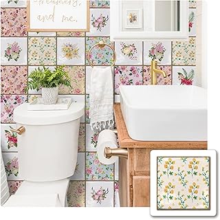 Alwayspon Vinyl Sticker Peel and Stick, Self-Adhesive Wall Tile Transfer...