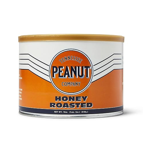 Miniatura 4 de Honey Roasted Peanuts - Tennessee Peanut Company - Lata de cacahuetes tostados de miel extra grandes de 18 onzas