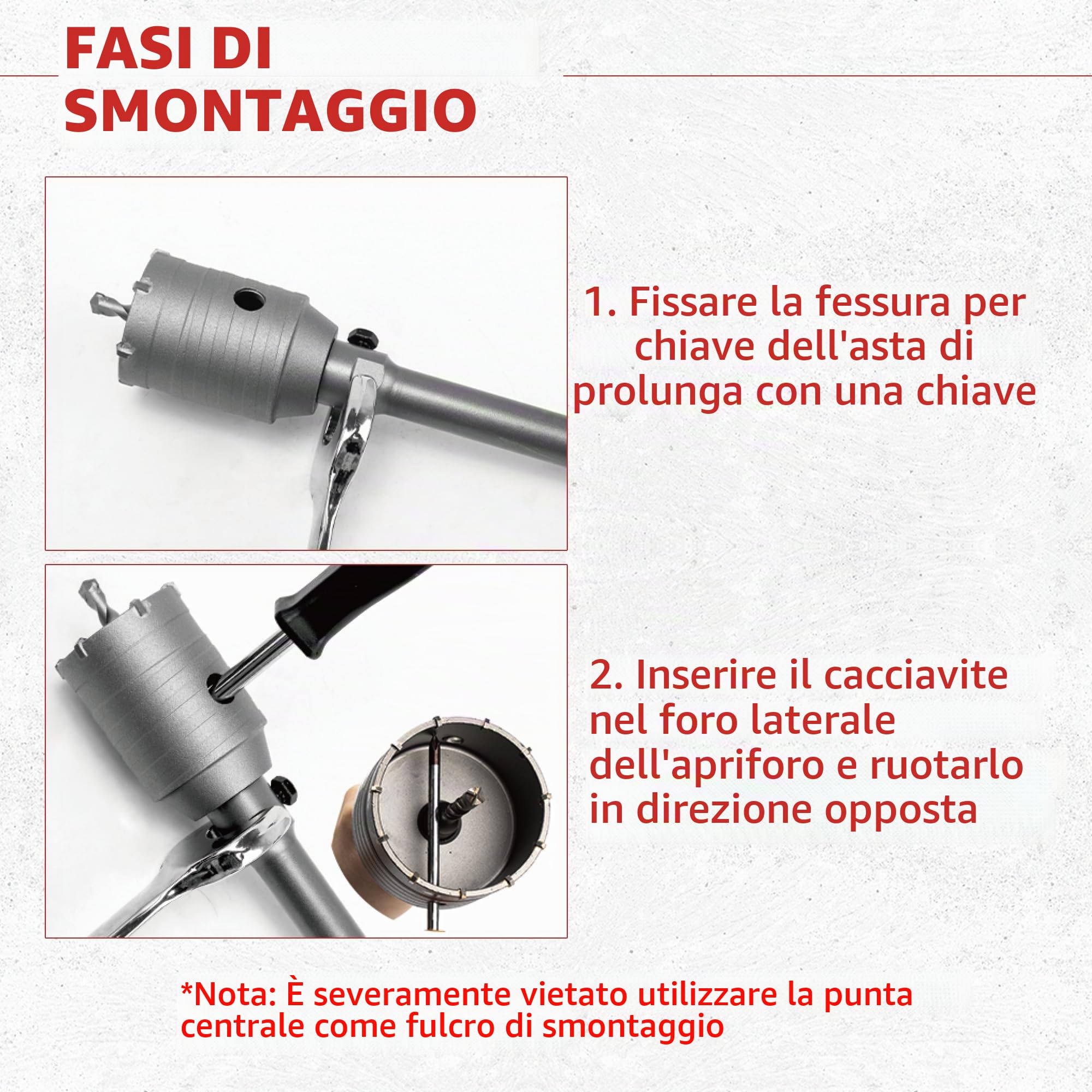 Kit Seghetti a Tazza per Calcestruzzo Set di Trapano a Testa Cava 30/40/68/82/100 mm, con Adattatore SDS Plus & Max e Convertitori Veloci Fresa a Tazza Carotatrice per Pietra Muratura Cemento