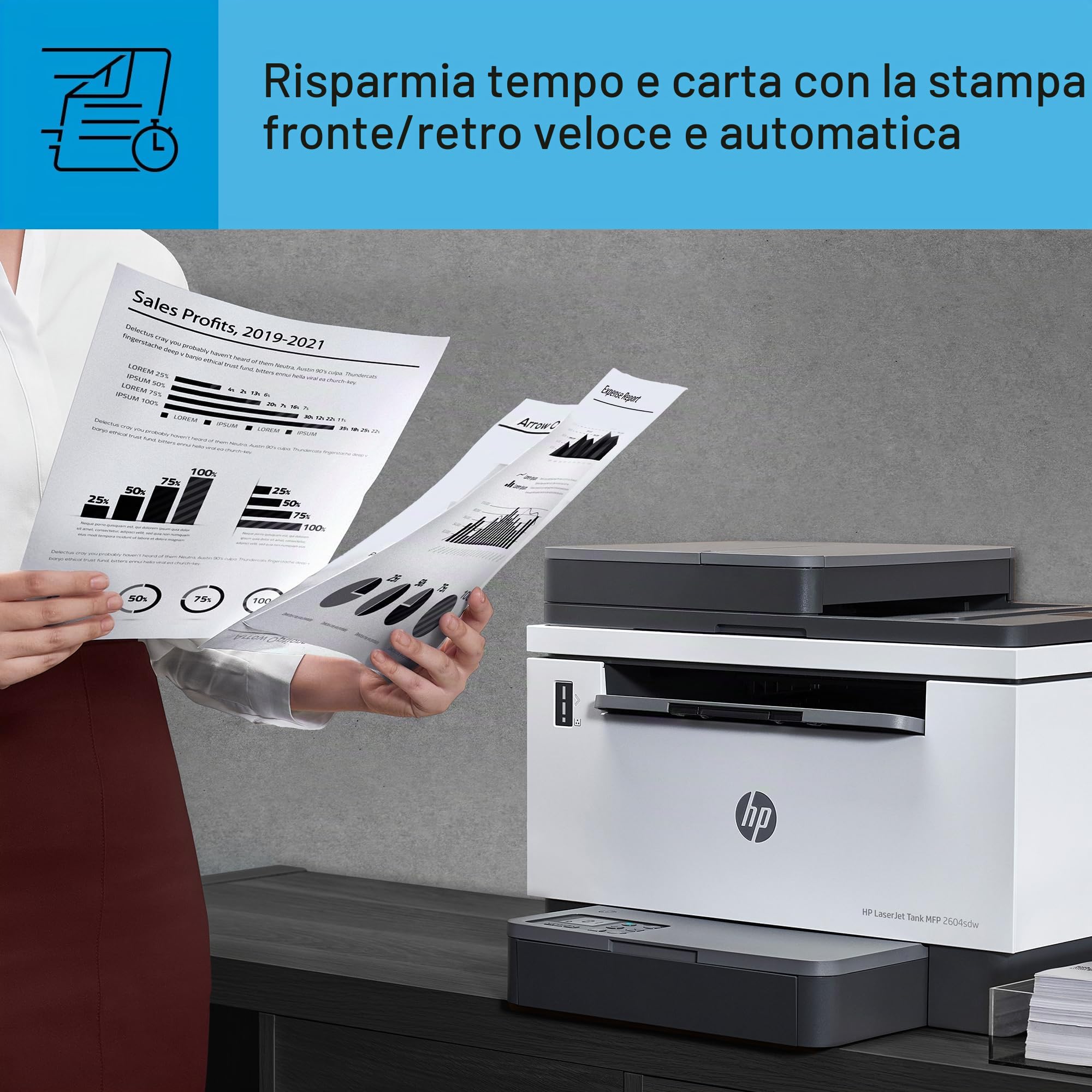 LaserJet Stampante multifunzione Tank 2604sdw, Bianco e Nero, Stampante aziendale, Stampa fronte/retro Scansione a posta