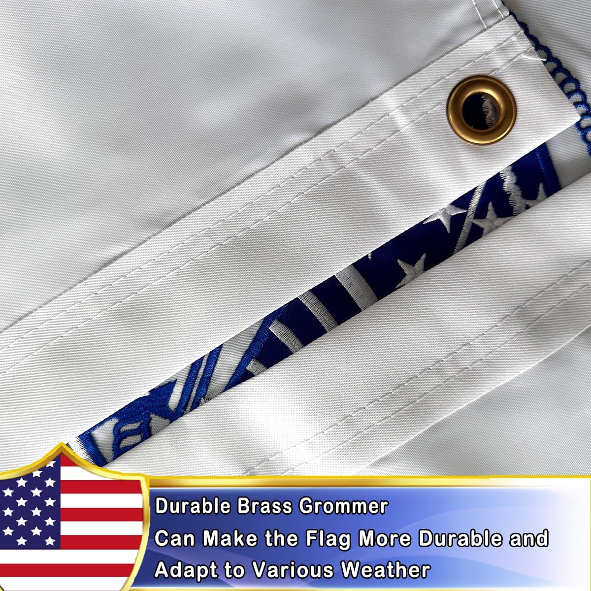 Double Sided White NV Army Star Military Flag 4x6 Outdoor - 3-Ply Heavy Duty Polyester with Whiteout Layer, 4 Rows Stitched, 2 Brass Grommets, Fade Resistant