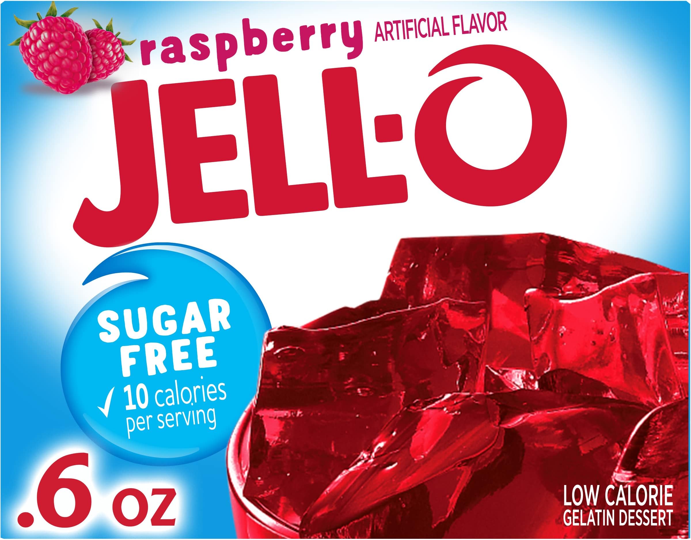 Jell-O Raspberry Sugar-Free Gelatin Mix (0.6 oz Box)
