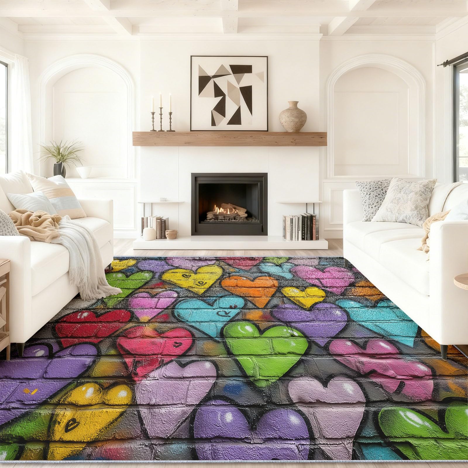 Tapis lavable et antidérapant 160 x 230 cm à poils courts pour chambre