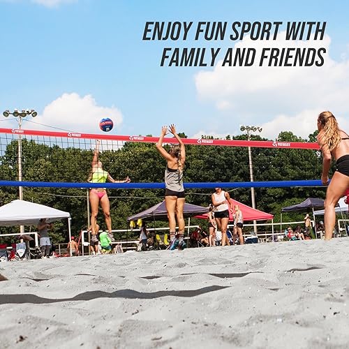 Miniatura 2 de Juego de red de voleibol profesional portátil para exteriores con postes de aluminio de altura ajustable, sistema de cabrestante, voleibol con bomba