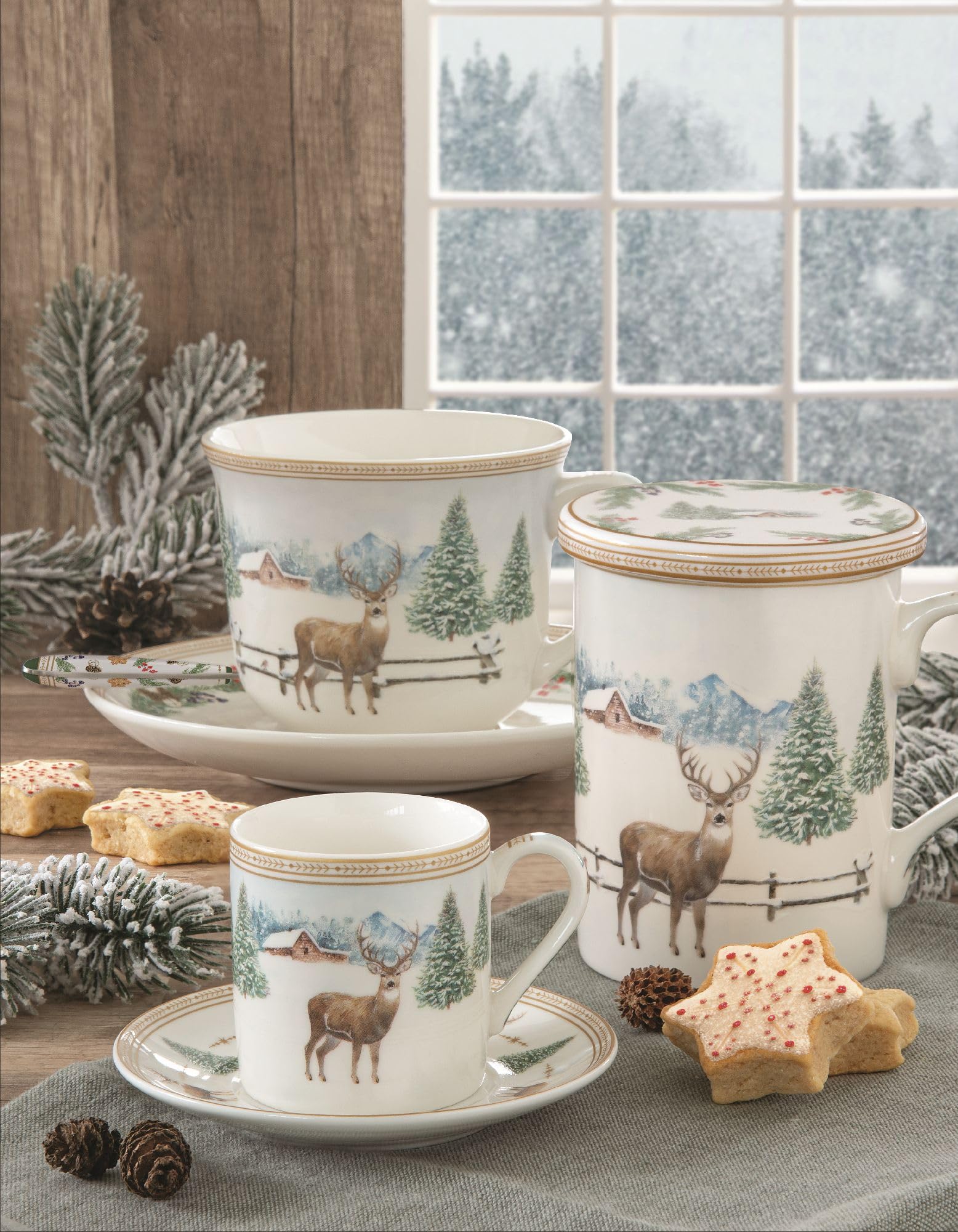 Easylife - White Forest - coffret cadeau tasse déjeuner en porcelaine 40cl - EASYLIFE