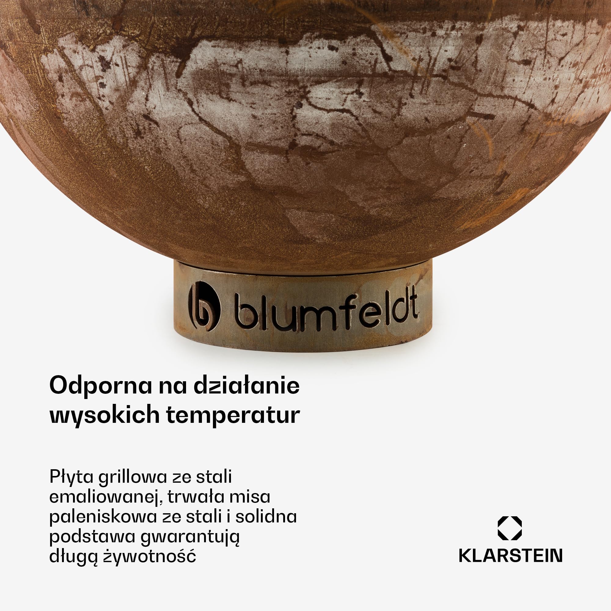 blumfeldt Savage Palenisko z grillem, Ø paleniska: 60,5 cm, Odporne na wodę i mróz, Paliwo: drewno lub węgiel drzewny, Materiał: stal, w zestawie osłona pogodowa, Typ: Małe, rdzawe