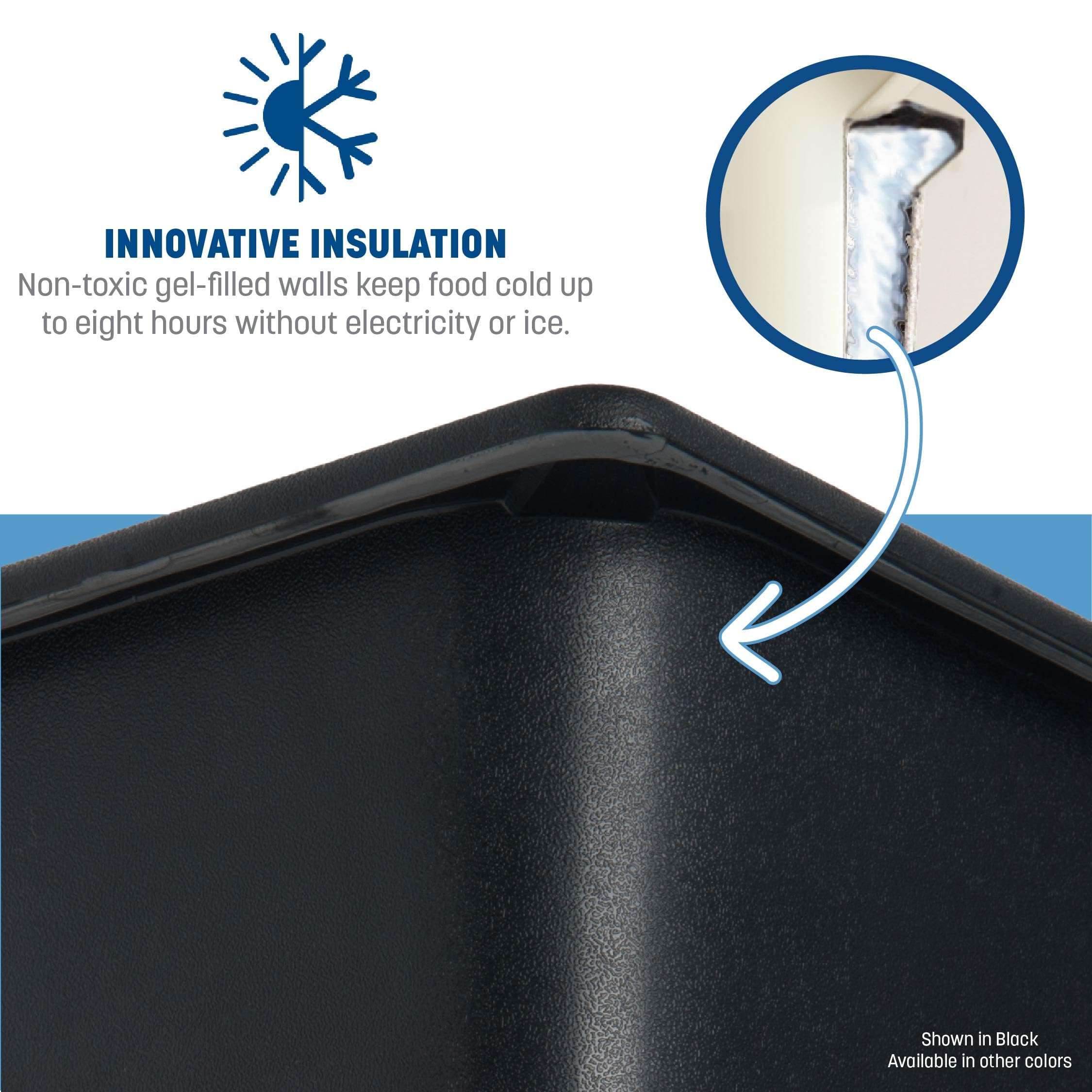 Carlisle CM110203 Coldmaster - Sartén para alimentos (plástico, tamaño 1/3), color negro