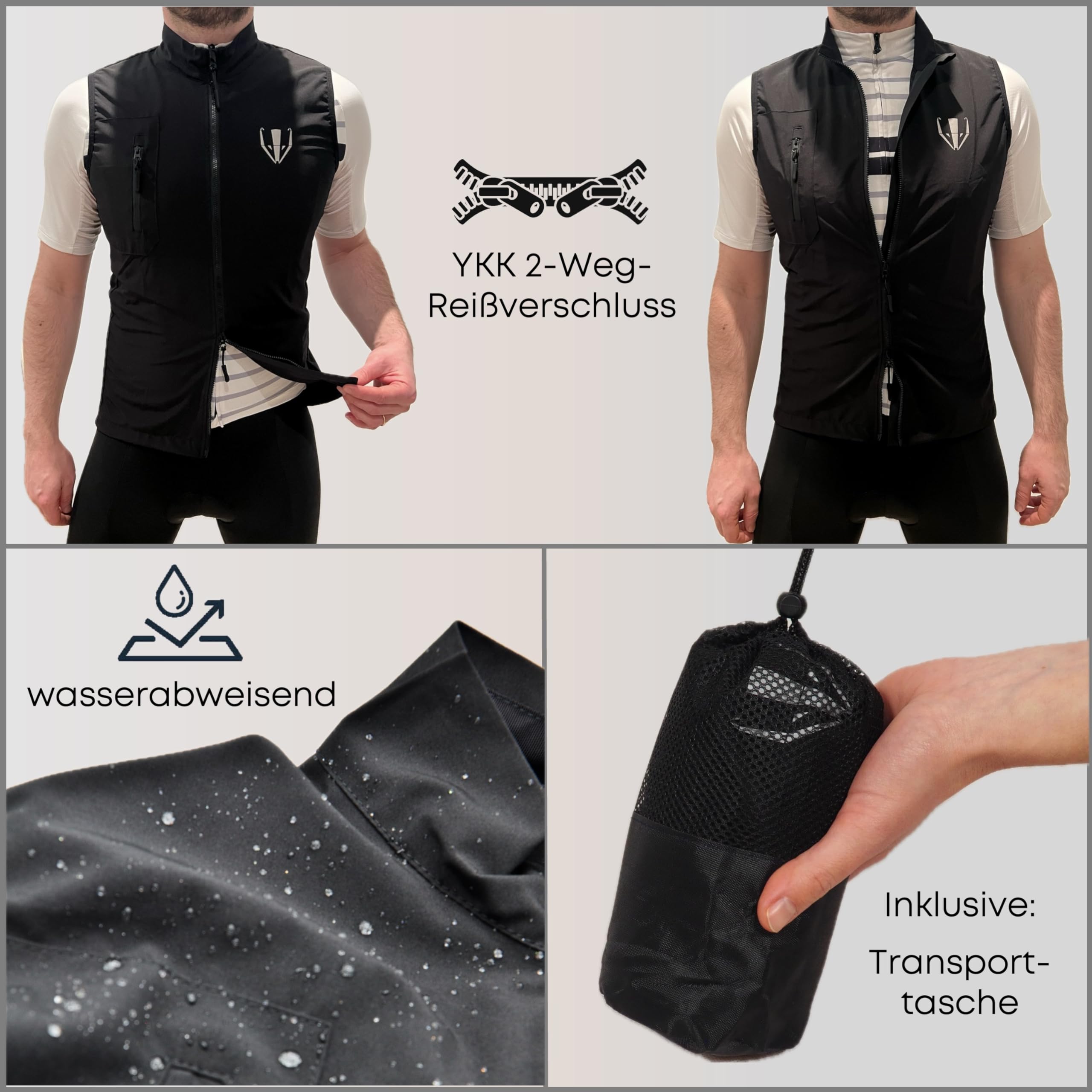 DACHS Radsport Gilet Damen Ultraleichte Atmungsaktive Wasserabweisende Reflektierende Radweste