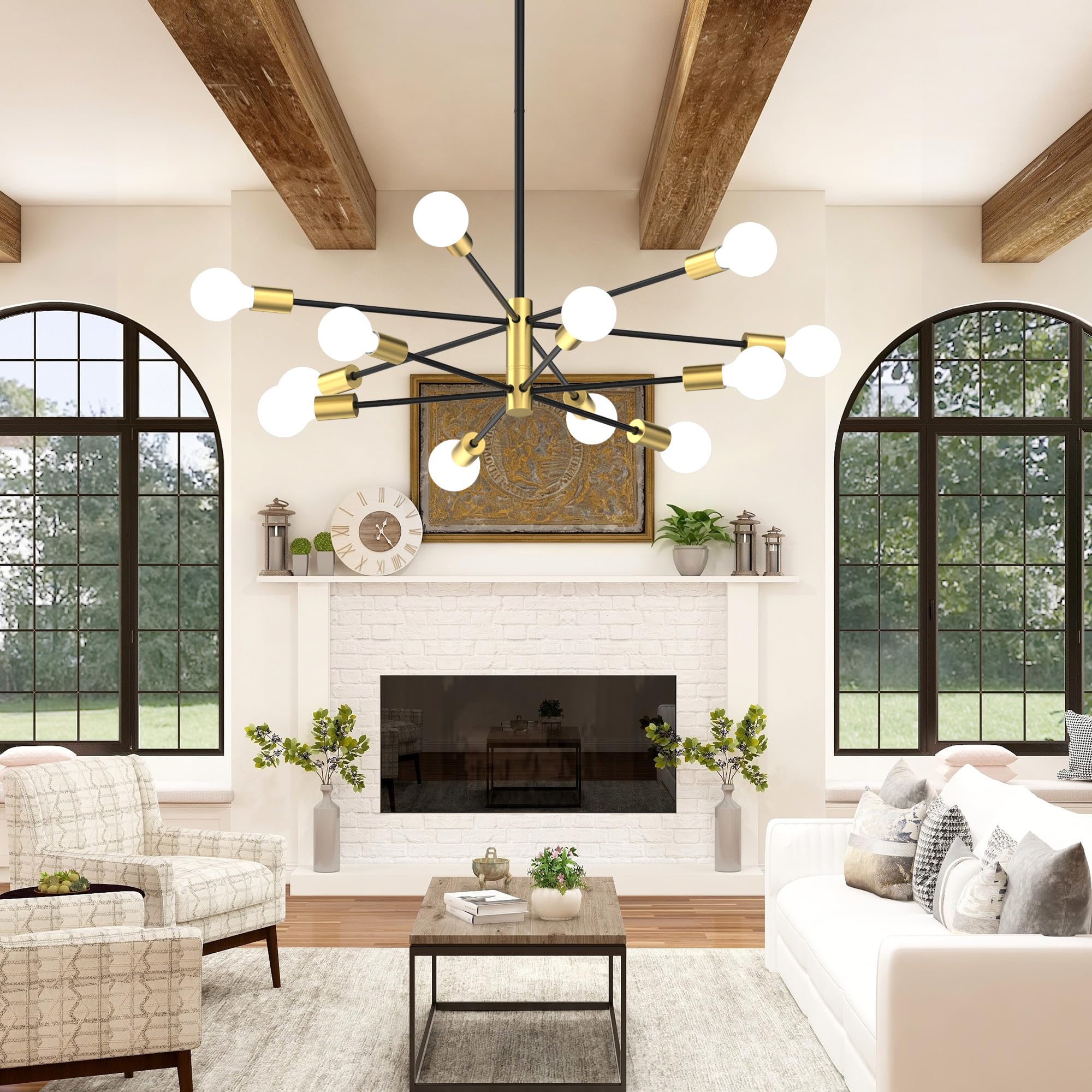 Best Mid Century Chandelier Picks for 2026 2 Phaosio Sputnik Chandelier 12-Light, Mid Century Modern Height Adjustable Ceilin — product photo