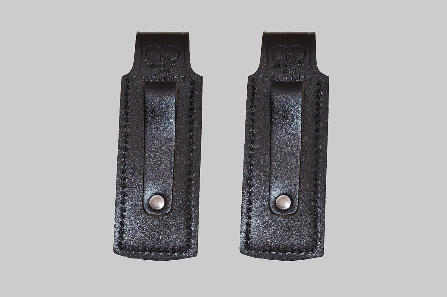ALIS3392090 Pancake Leather Holster Thumb Break RH & Two Single Magazine Pouches for Glock 19 Glock 23 Handmade!