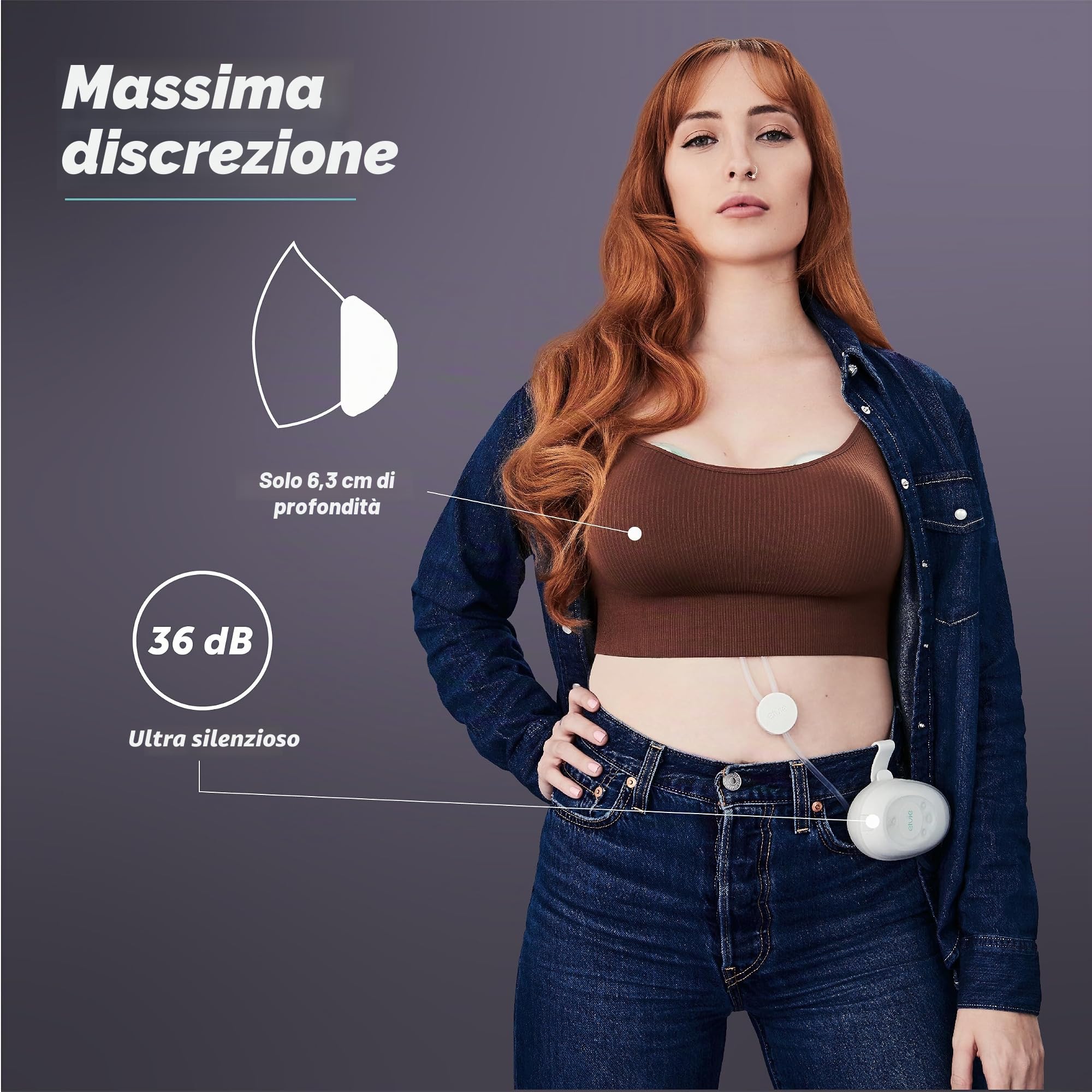 Elvie Stride Hospital-Grade Tiralatte controllato da app | Tiralatte elettrico ultra silenzioso indossabile a mani libere con 2 modalità 20 impostazioni e 5 once Capacità per tazza
