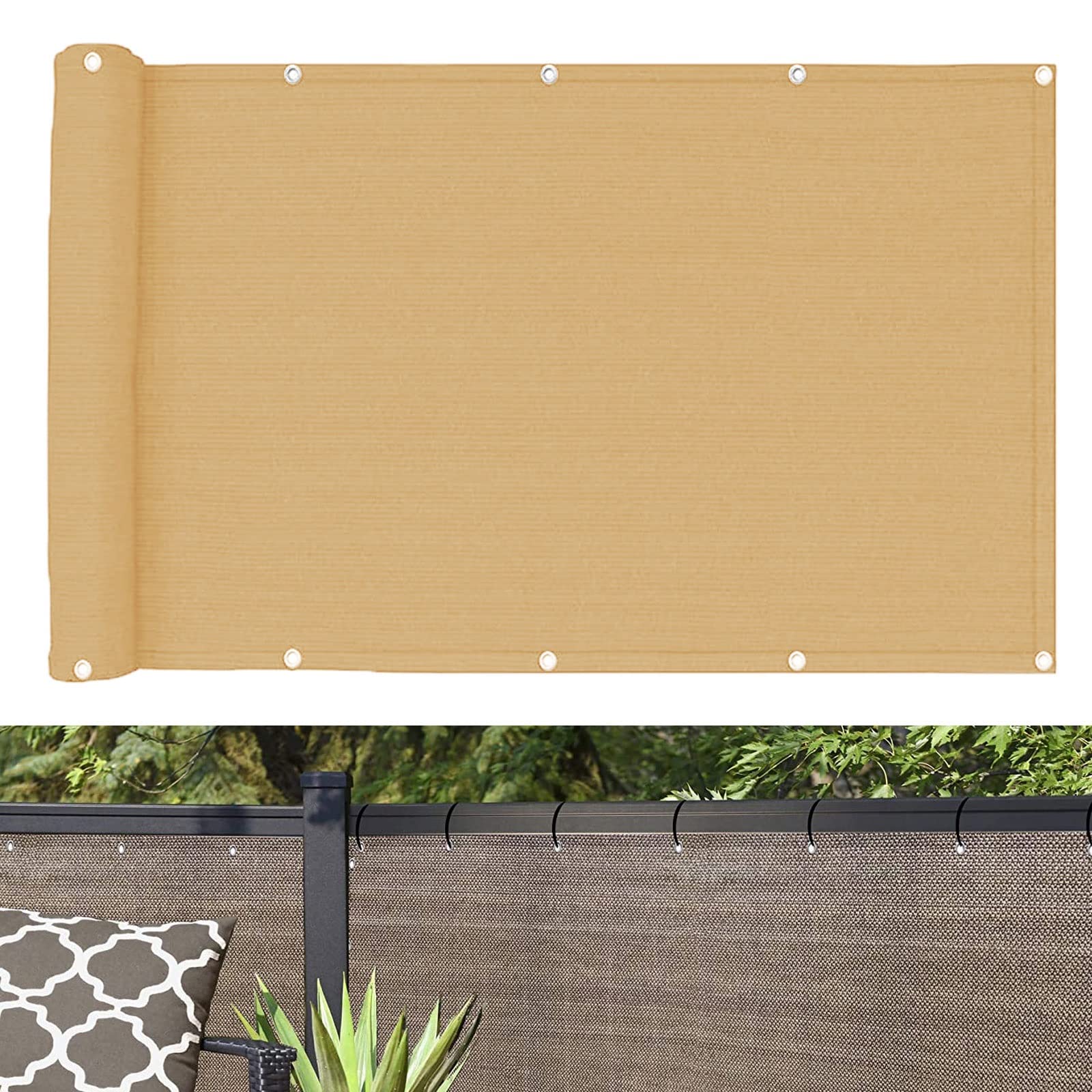 Filet d'Ombrage Balcon 85x1000 cm pour des Après-Midis à l'Abri du Vent