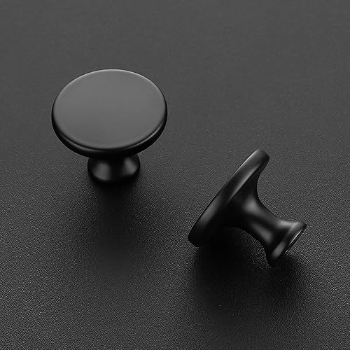 Miniatura 2 de Ravinte Paquete de 15 pomos redondos negros mate para gabinetes de cocina de 1-14 pulgadas, tiradores de cajón sólidos de zinc, manijas de gabinete