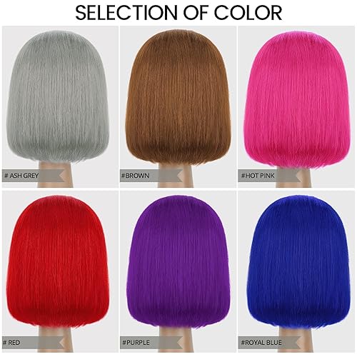 Miniatura 6 de Peluca de cabello humano gris Bob de 13 x 4 HD, encaje frontal, pelucas cortas estilo Bob con encaje frontal para mujeres negras, densidad del 180%,