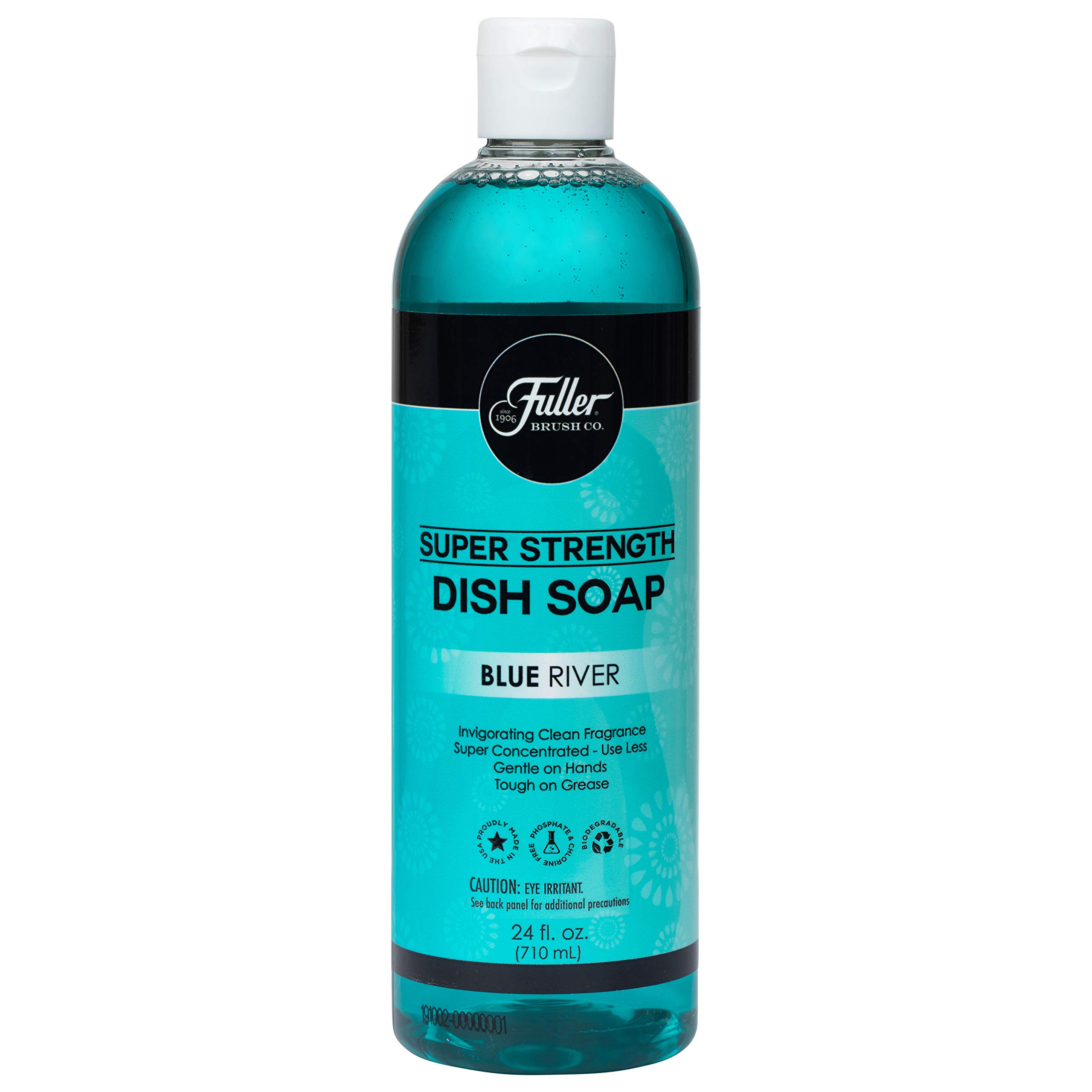Fuller Brush Super Strength Dish Soap Blue River Ultra Concentrated Formula Cuts Grease Fast Clean Dishes Glassware Silverware