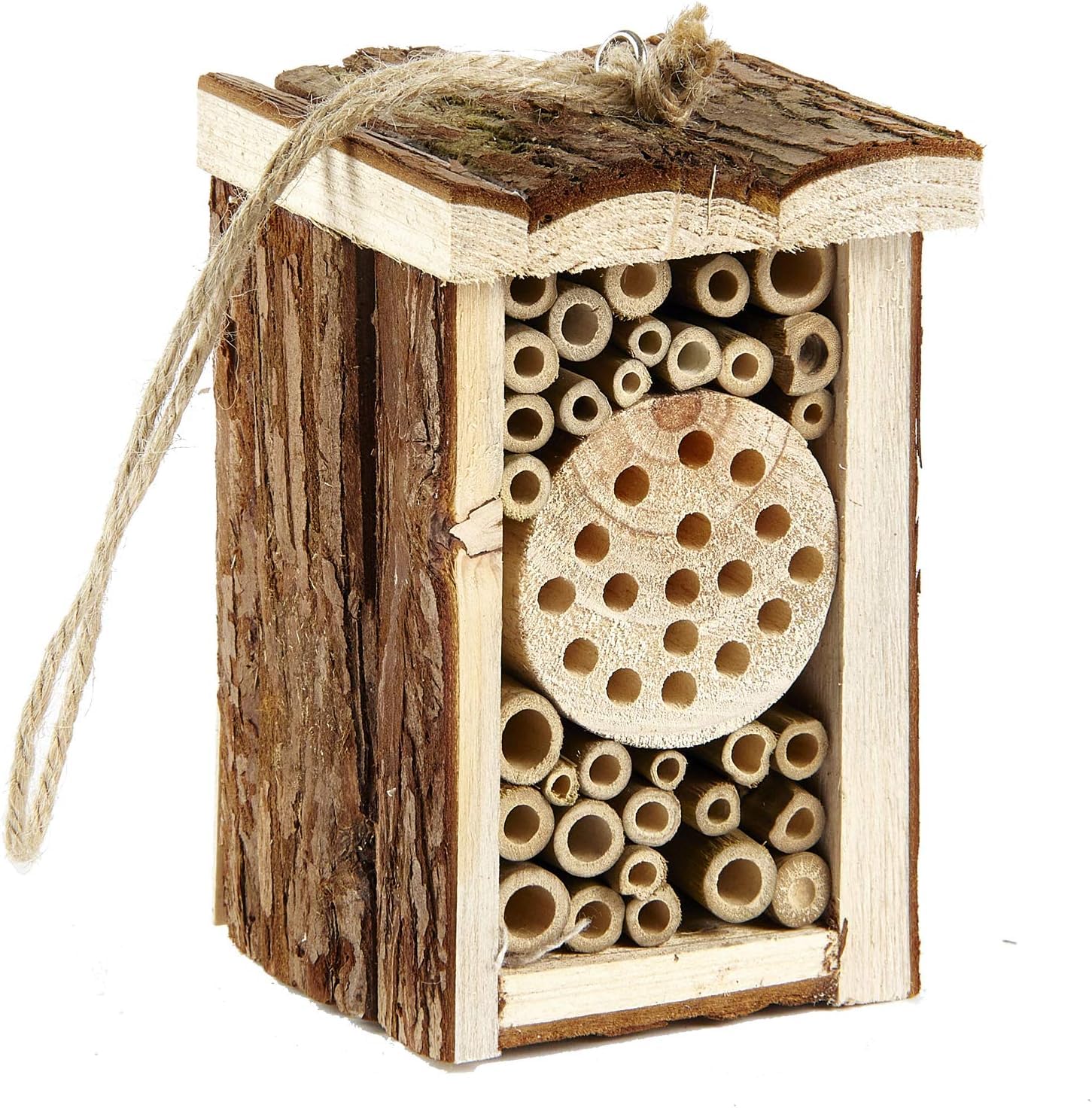 Small Wooden Insect Hotel Eco Friendly House Natural for Bee Butterfly 16.5cm uk