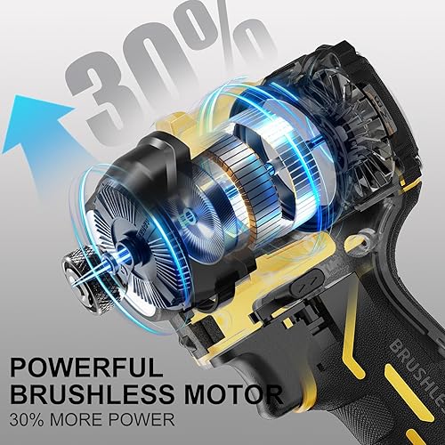 Miniatura 3 de Destornillador de impacto de 14 de pulgada, par de 2212 in-libras, motor sin escobillas de 4 velocidades, compatible con batería máxima de 20 V 60