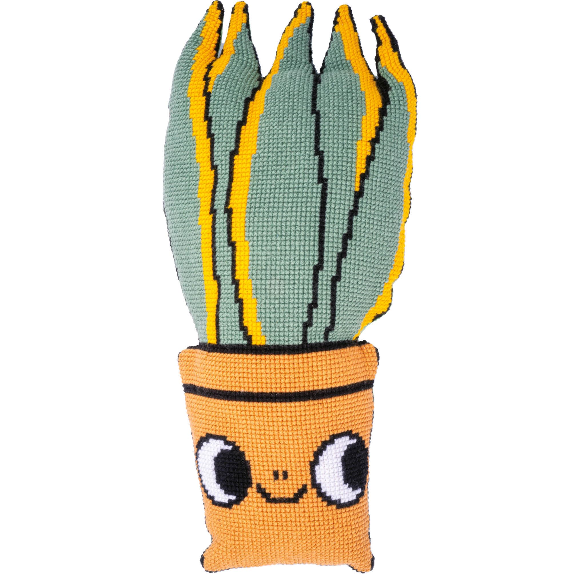 VERVACOZestaw do Haftu Krzyżykowego Poduszka z TyłemALOES Kanwa z Nadrukiem 35 x 76 cm Gruba Włóczka Akrylowa Zrób to Sam Dekoracja Domu DIY Cross Stitch Kit
