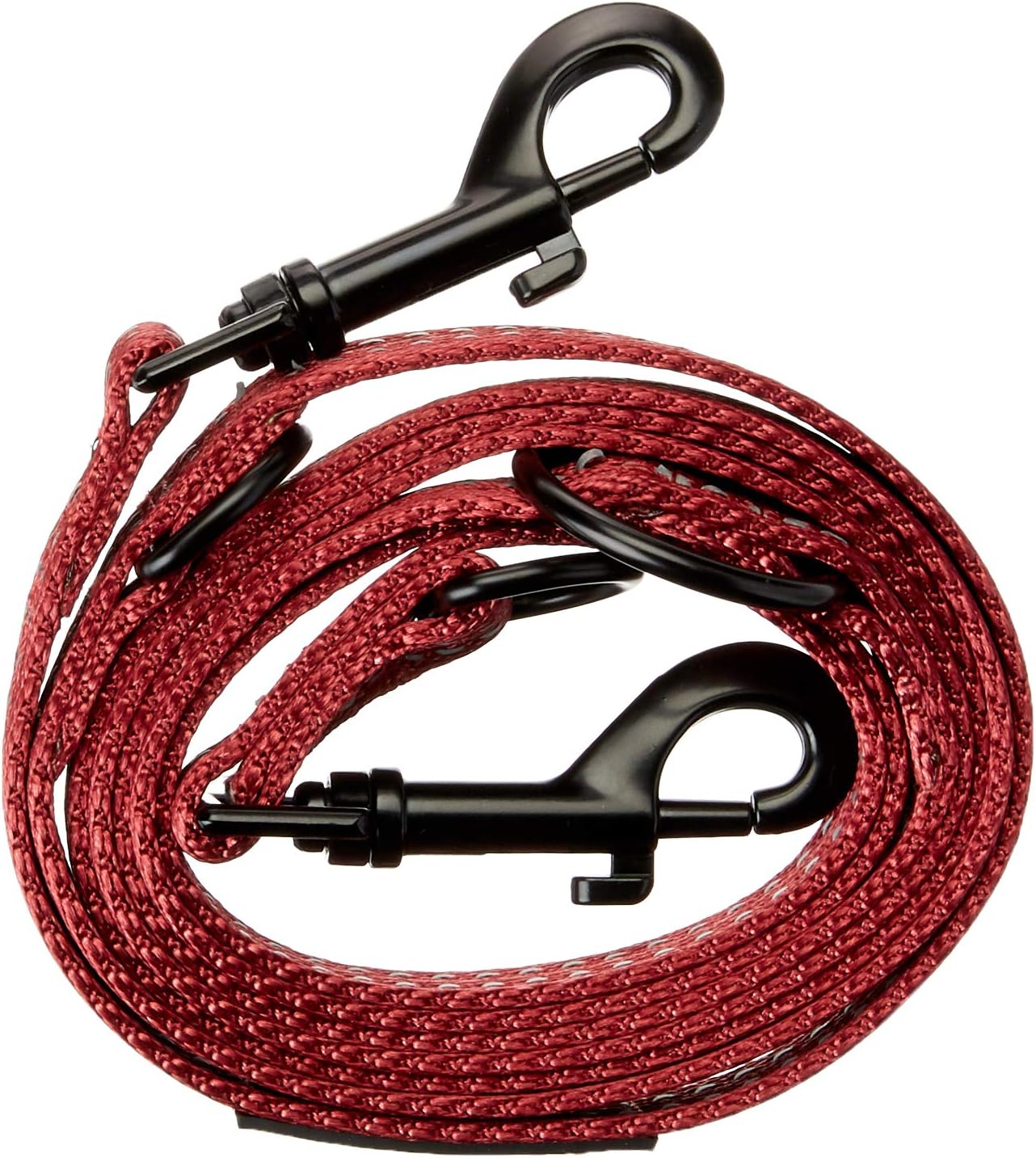 alcott Adjustable Leash with Reflective Stitching & Neoprene Padding, Medium, Red