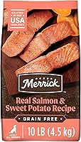 Vista 1 de Merrick - Alimento seco para perros, receta de salmón real y batata libre de granos, 10 libras, en bolsa