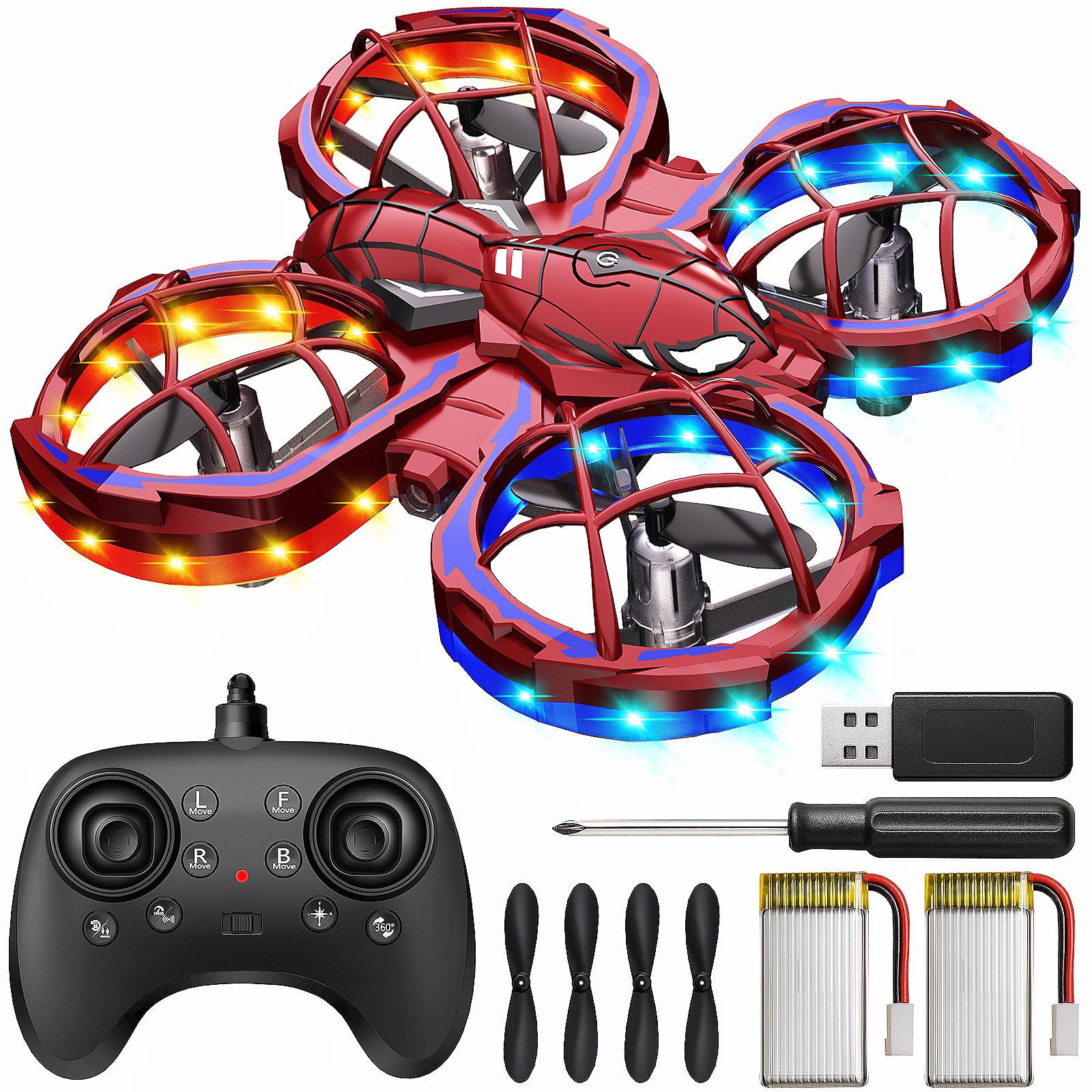 Mini Drones for Kids with Beginners, Kids Drone with Throw to Go, 3 Speeds Mode, 360° Flips, Auto Hovering, Headless Mode, Obstacle Avoidance Function, Birthday Gifts for 3-10 Year Old Boys Girls