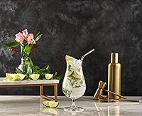 Vista 3 de JoyJolt Terran - Vasos de piña colada, vasos de cóctel de huracán de primera calidad fabricados en Europa, juego de bebidas de cristal de 21 onzas