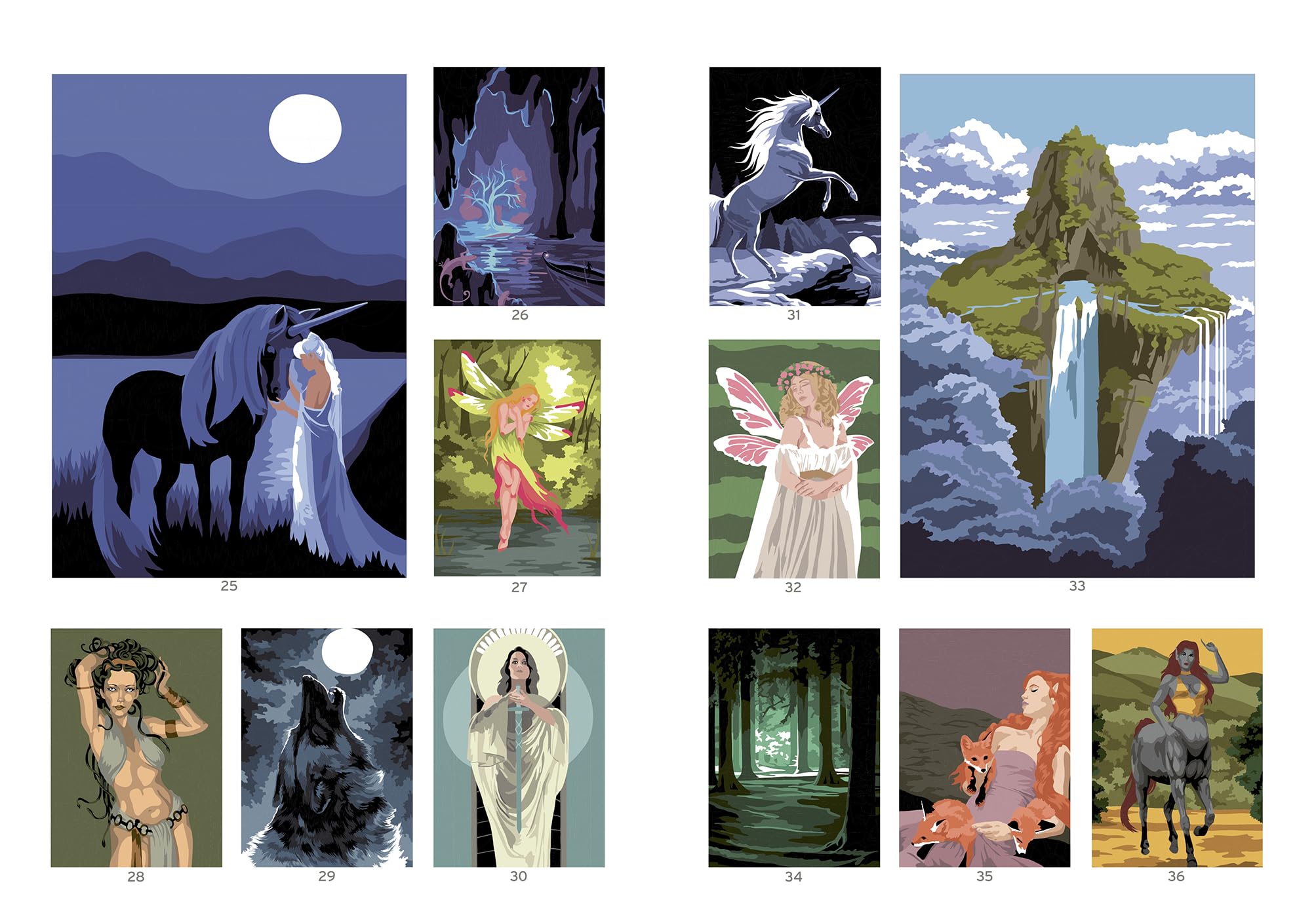 Coloriages mystères Fantasy: Coloriez les chiffres et découvrez l'image