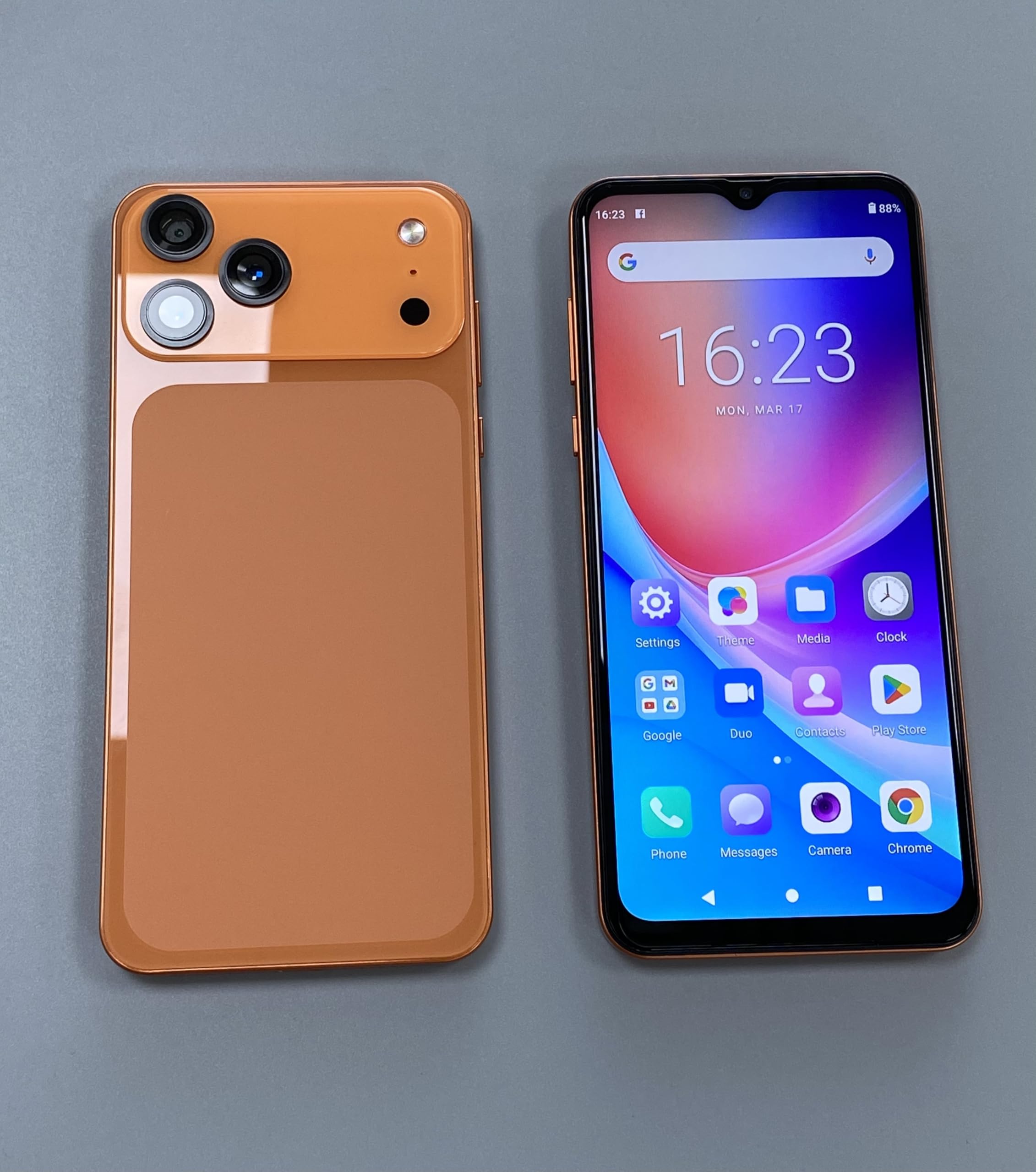 entsperrt Telefon, 6,52-Zoll-Bildschirm, Dual Kameras, 3GRAM, 16GROM, unterstützt nur 4G Network Frequenzbänder, Dual SIM Karten, Android Smartphone (7316, orange)