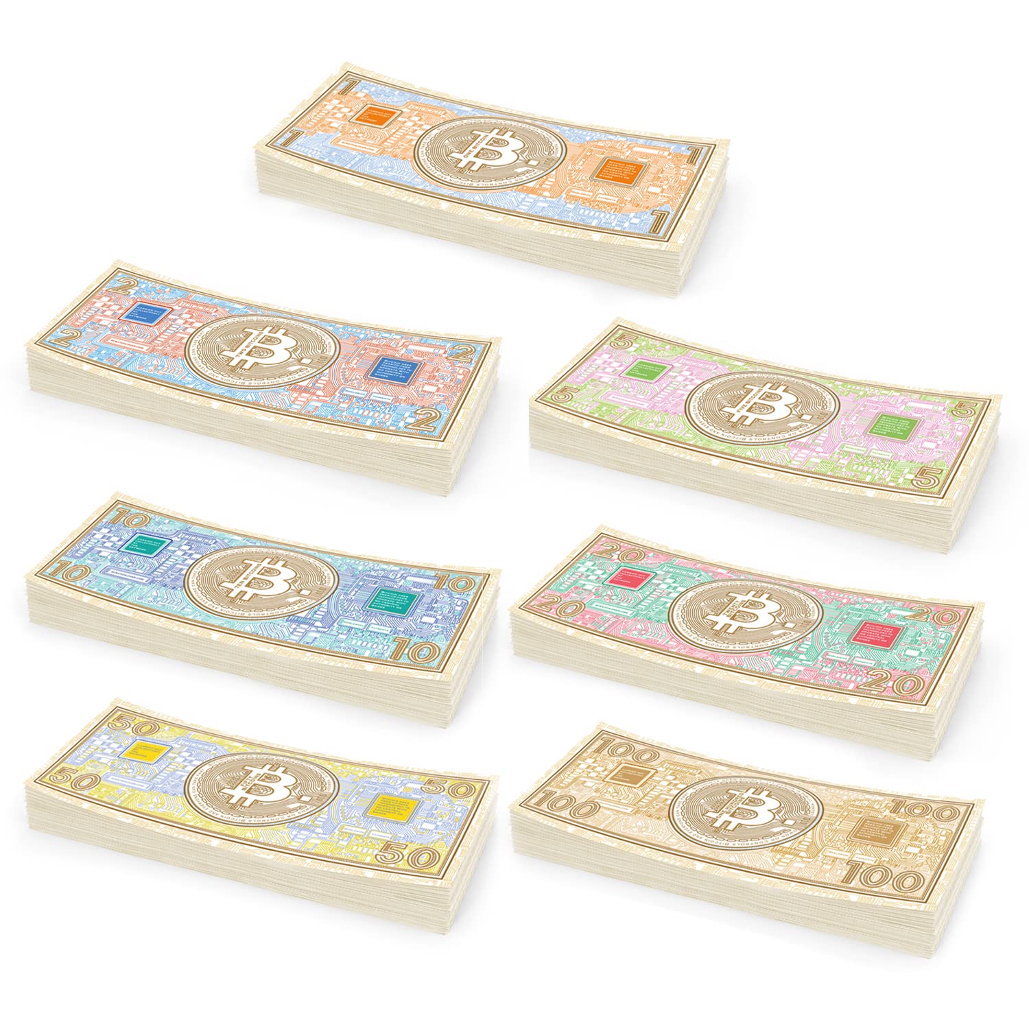 Bitcoin Scratch Cash Mini Bundle (BTC) - 175 Notes - 7 Packs of 25 x 1, 2,  5, 10, 20, 50, 100 - Absolute New : Amazon.com.be: Toys