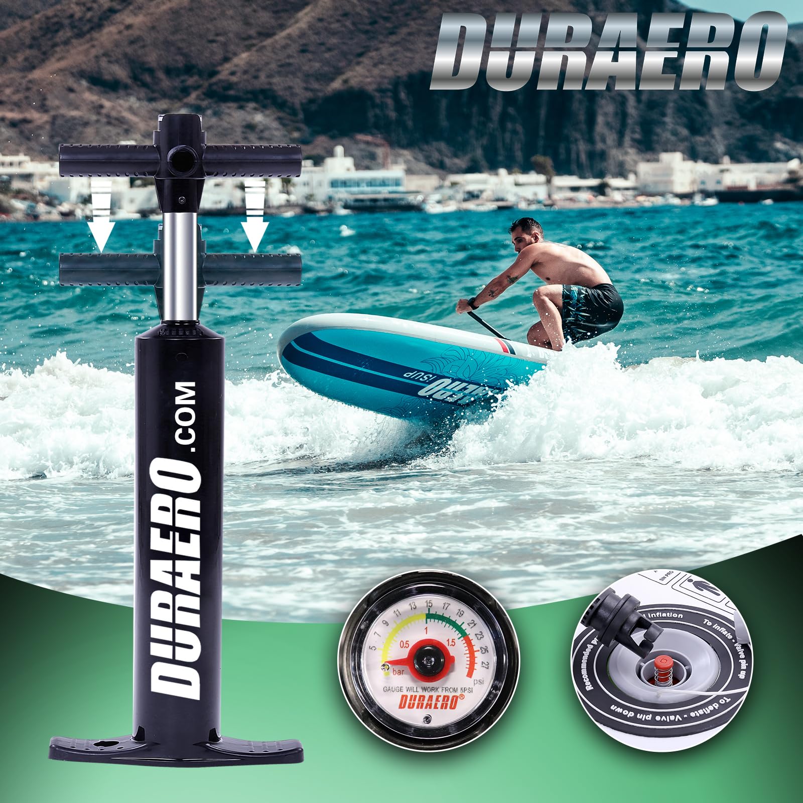 Tavola Gonfiabile da Stand Up Paddle, 330 x 76 x 15 cm, con Supporto per Fotocamera, Accessori Completi, Portata Fino a 150 kg