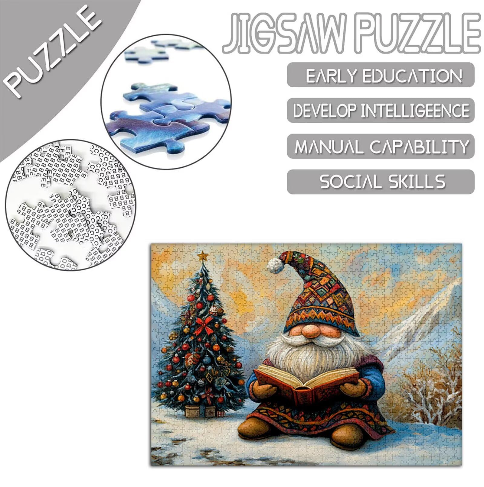 Puzzle dla dorosłych, motyw choinki, puzzle, puzzle, puzzle, gry edukacyjne, DIY, rękodzieło dla dorosłych, z opakowaniem prezentowym, piękna dekoracja, 156 x 105 cm, model 233
