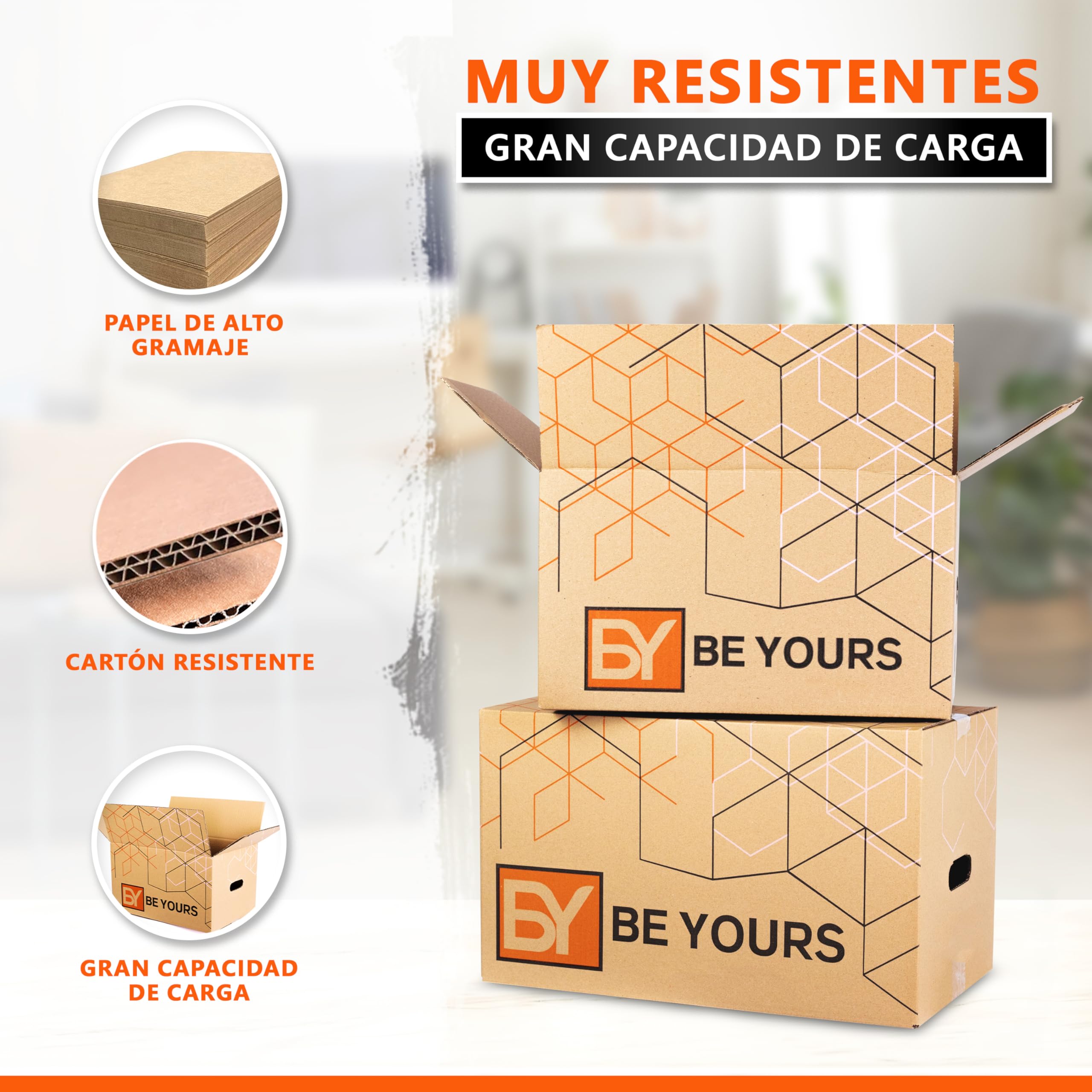 Pack 10 Cajas de Cartón para Mudanza y Almacenaje (60x40x40 cm) + Cinta Adhesiva Incluida – Canal Doble Reforzado para Cargas Pesadas – 100% Reciclado, Fabricado en España