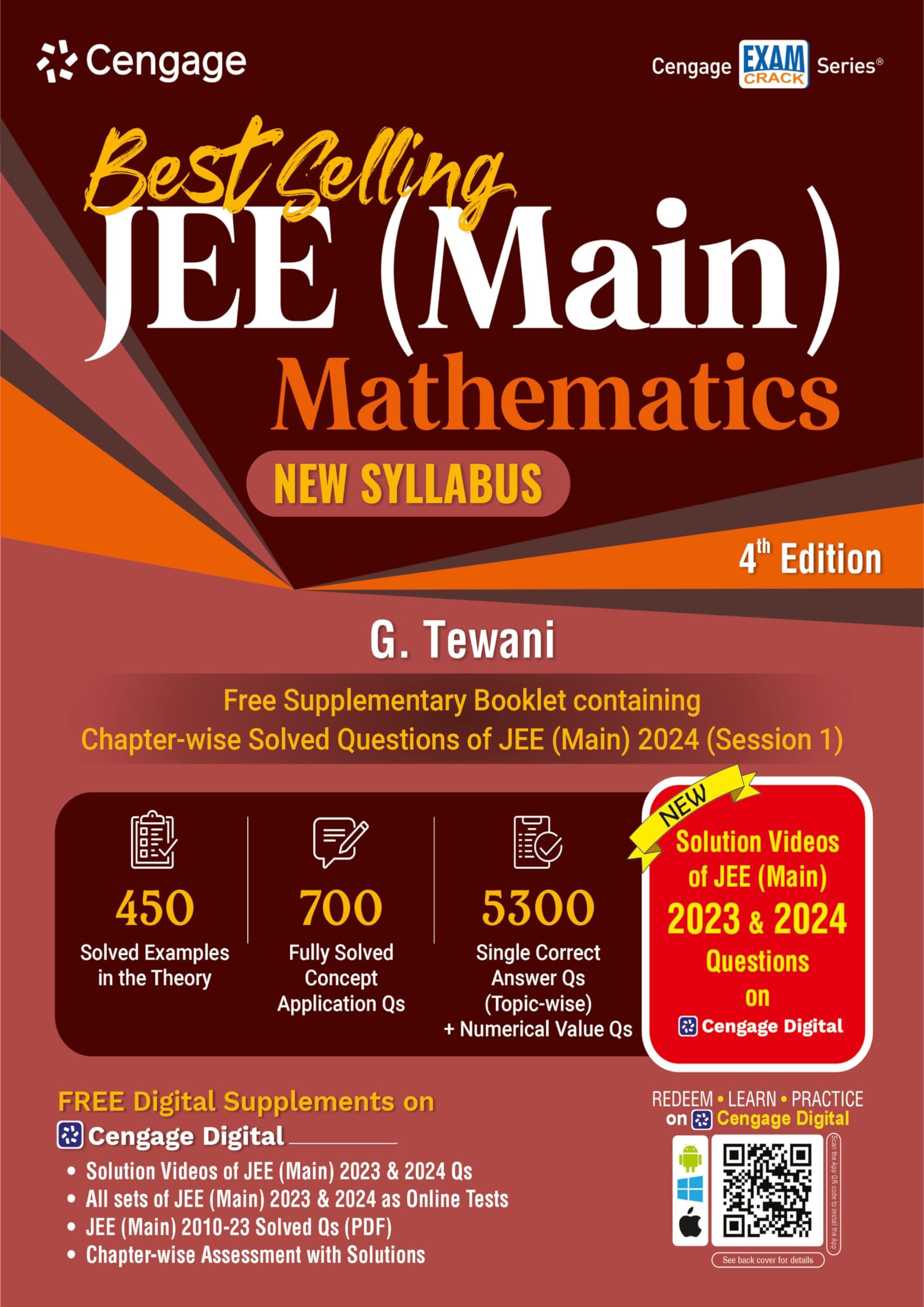 OLD JEE Main Mathematics: 2024 Session 1 - Solved PYQs with Free Print & Video Solutions + Online Assessments + Digital Content