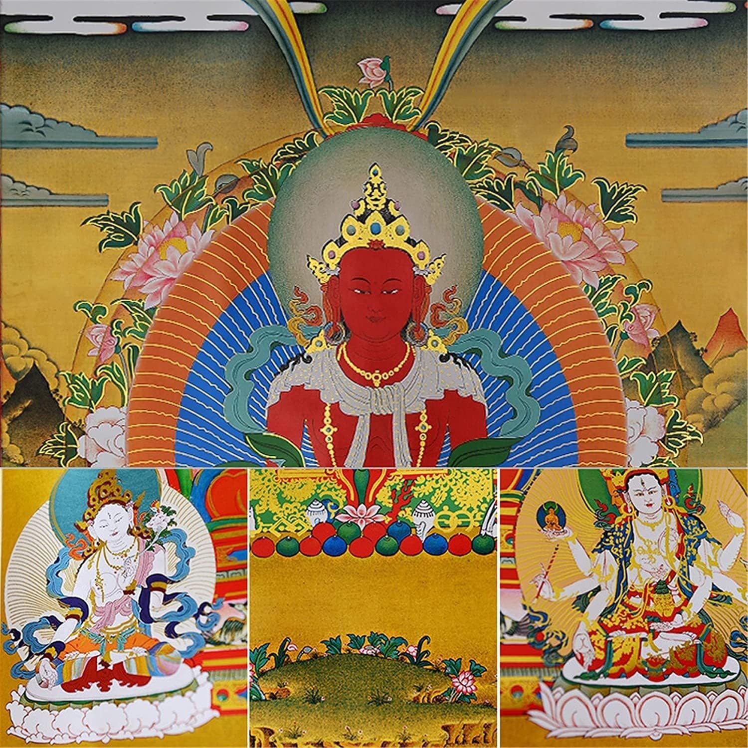 Schriftrolle hängend, Scroll-Wandbild, chinesische Kunst-Rollenmalerei, Buddha-Zen-Wandbehang, Scroll-Wandbild, tibetischer Buddhismus-Thangka-Kunst, Kurukulla, Mutter Buddha, for buddhistische Altar-