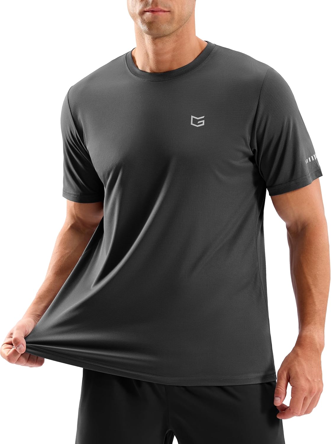 Men's Workout Breathable T-Shirts Dry Fit UPF 50+ Sun Shirts Lightweight Cooling Tee for Athletic, Running, Hiking