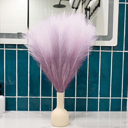 Miniatura 6 de Arreglo de césped sintético de las pampas de 18 pulgadas, tallos de césped pomposo artificiales esponjosos para decoración bohemia chic del hogar