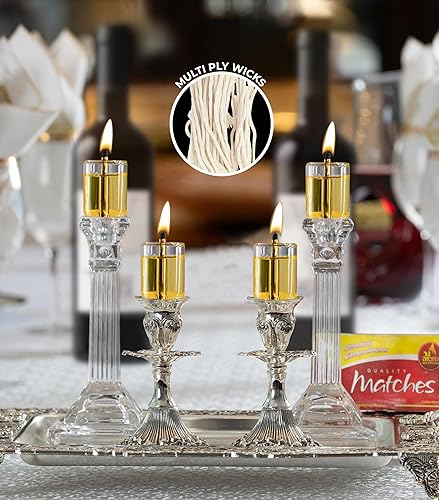 Miniatura 6 de Ner Mitzvah Mechas de algodón natural sin humo, 50 unidades (aproximadamente) de 39 capas delgadas para velas de vaso de aceite, mechas de repuesto