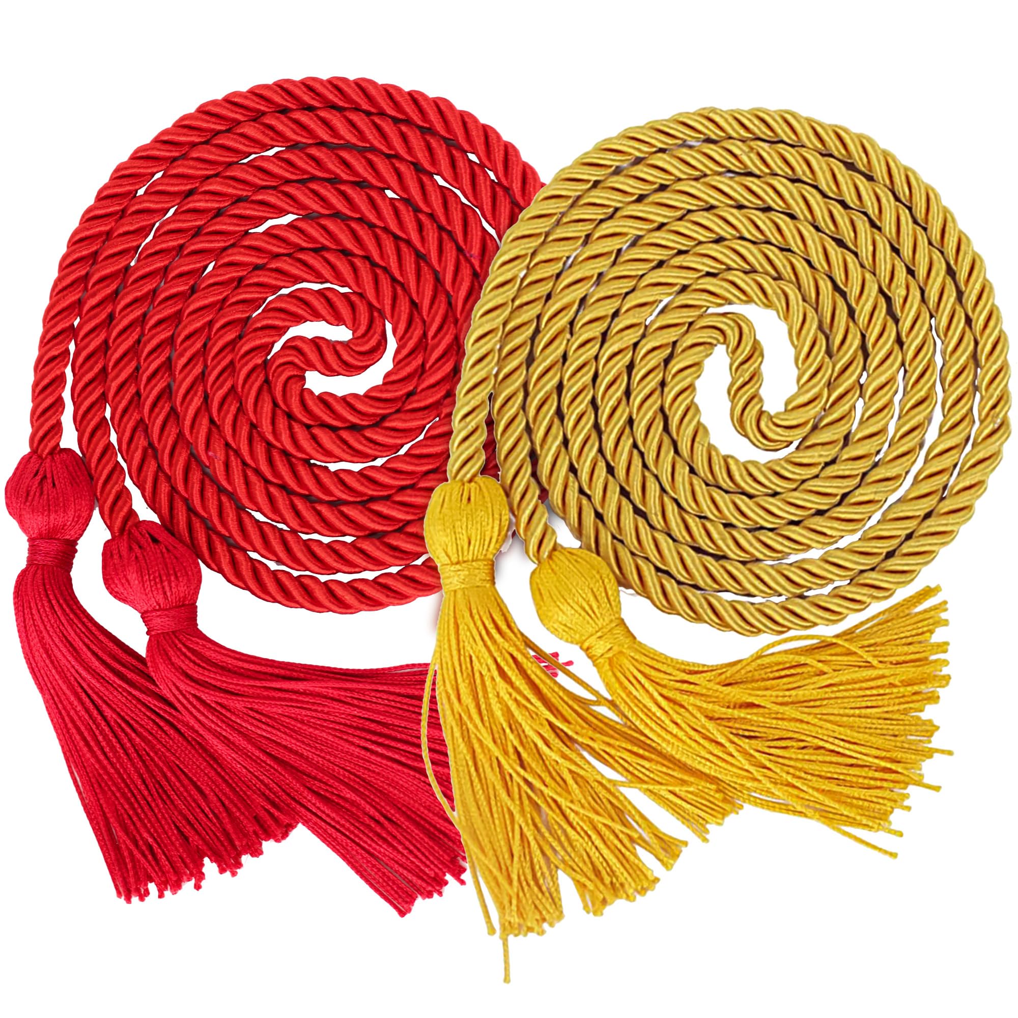 GraduationMall Double Graduation Honor Cords Red &amp; Gold 68"