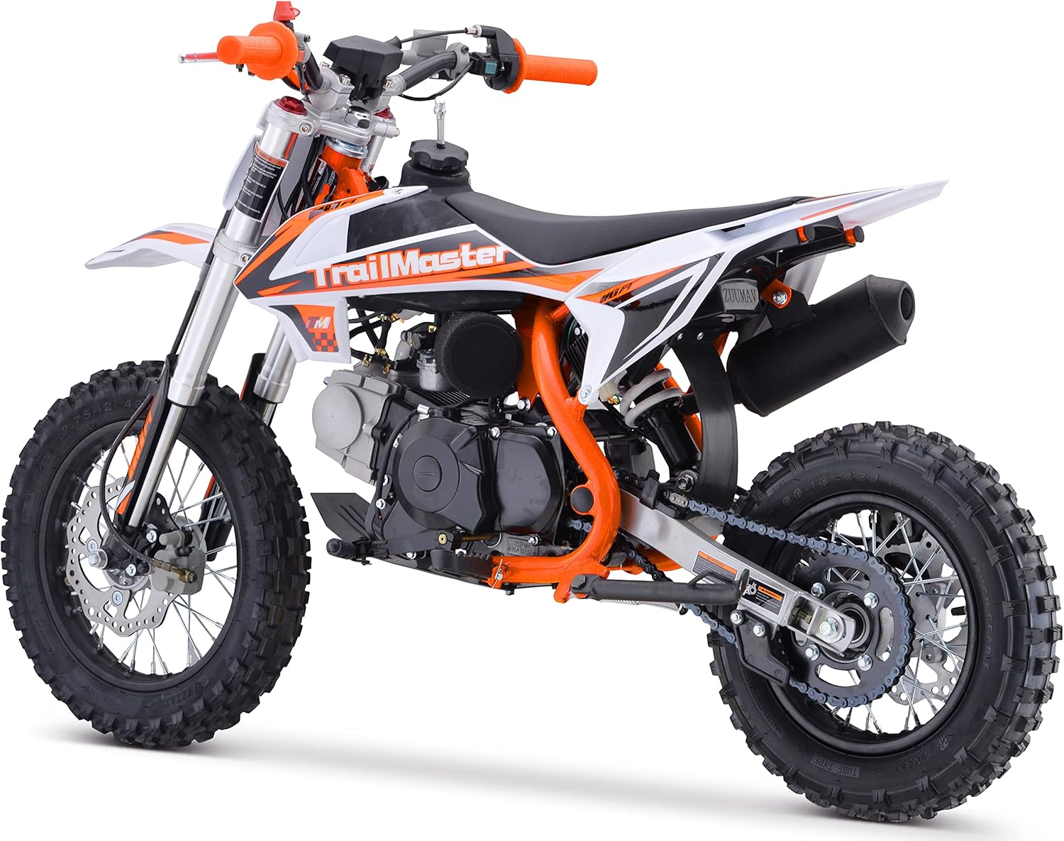 Trailmaster TM15 Dirt Bike 110cc Semi Automatic 4 Speed, 24.21 inches seat Height, Disk Brakes, Twin Spar Frame