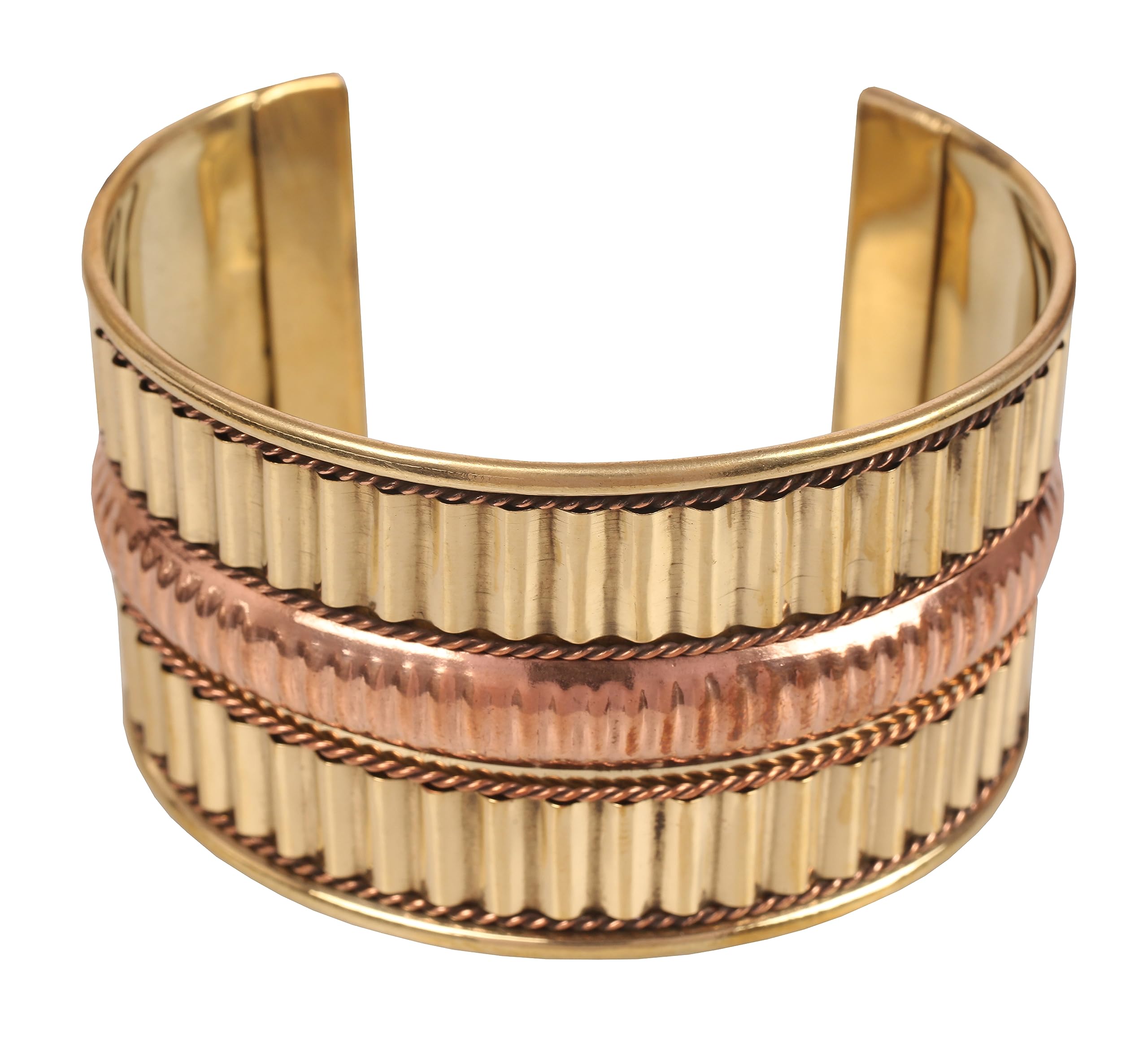 Touchstone Indian Bollywood Desire Brass Base Exotic Workmanship Free Size Cuff Bracelet in Antique Gold Or White Or Copper Tone for Women.