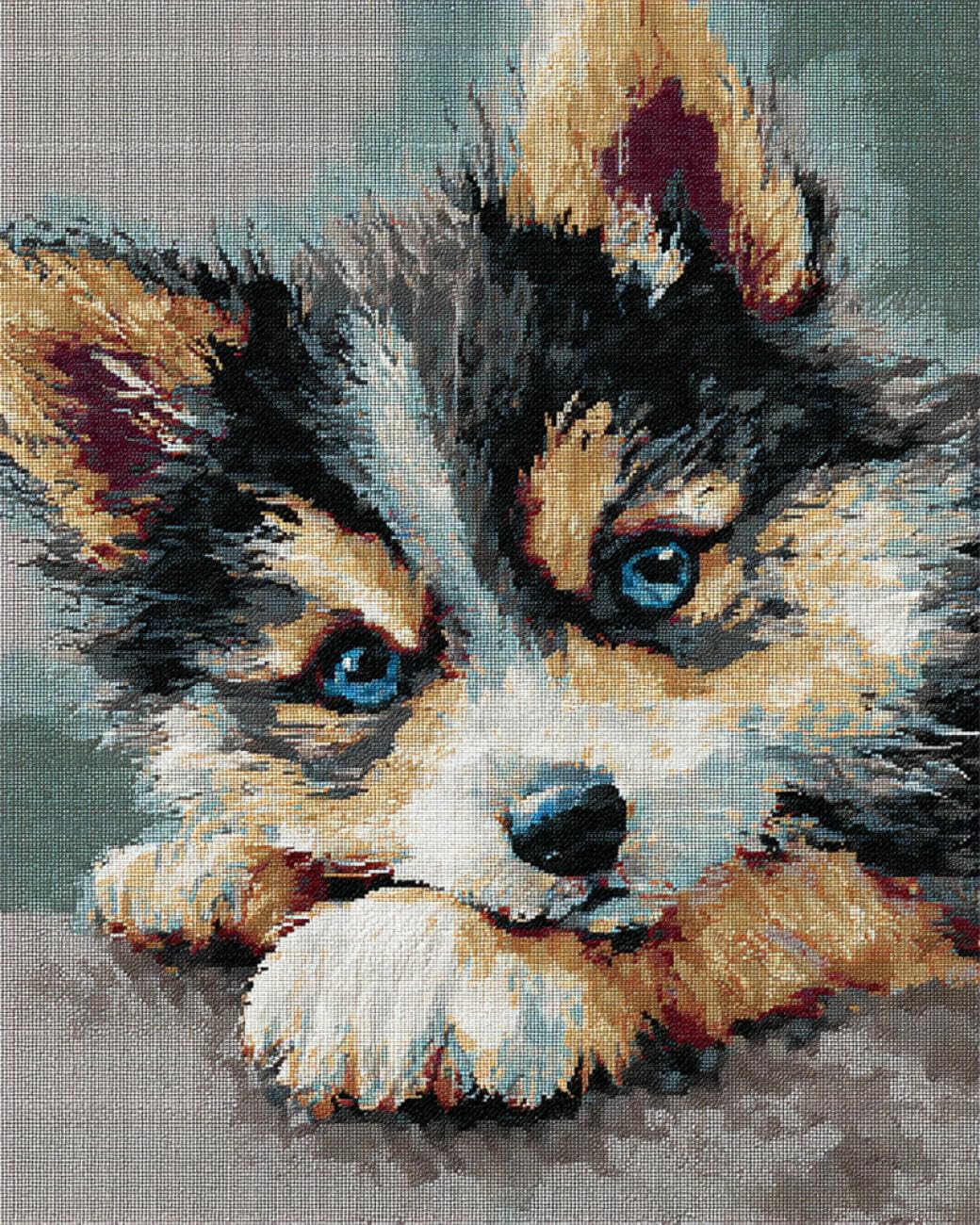 AxiangziK DIY Embroidery Kits Dog Portrait 11CT 80x100cm
