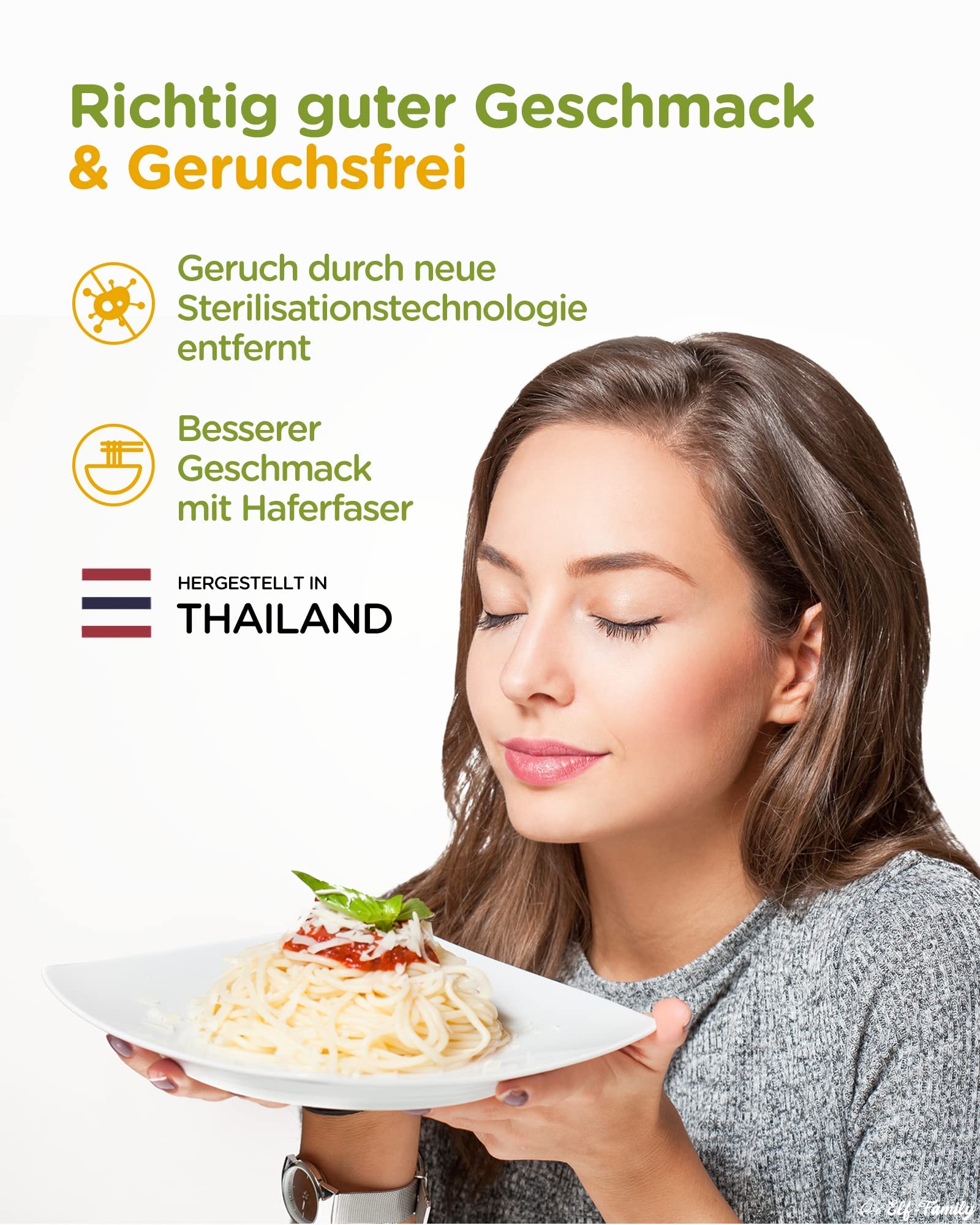 Premium Konjak Nudeln aus Thailand Vegan Glutenfrei-240g x72er Box(144 pack), Elf-Family Shirataki Nudeln Instant Nudeln Pasta/Keto/Low Carb/Kalorienarme/Zuckerfrei -Spaghetti & Fettuccine