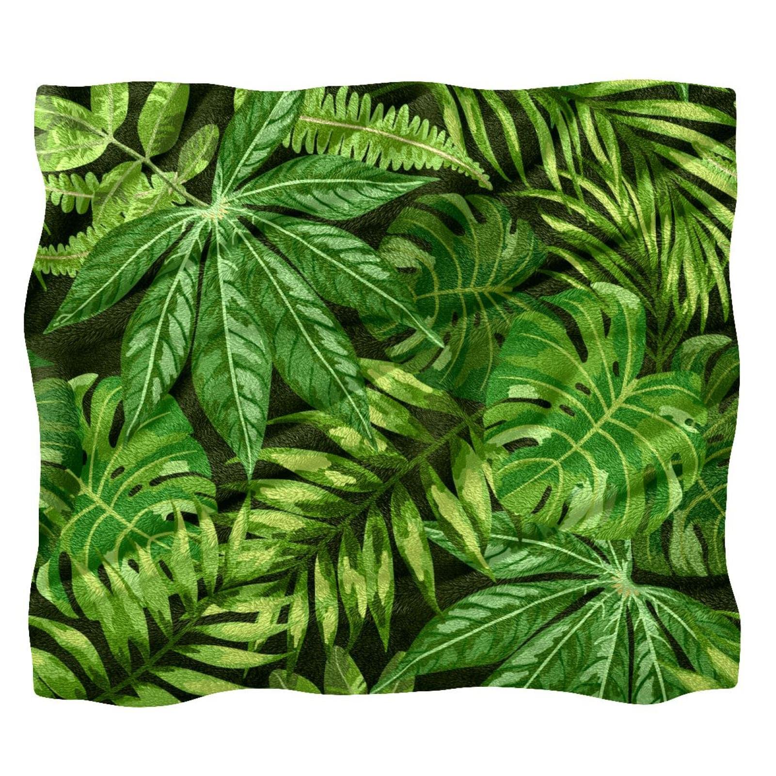 Couvre-lit doux et couverture de lit pour garçon et fille motif palmier