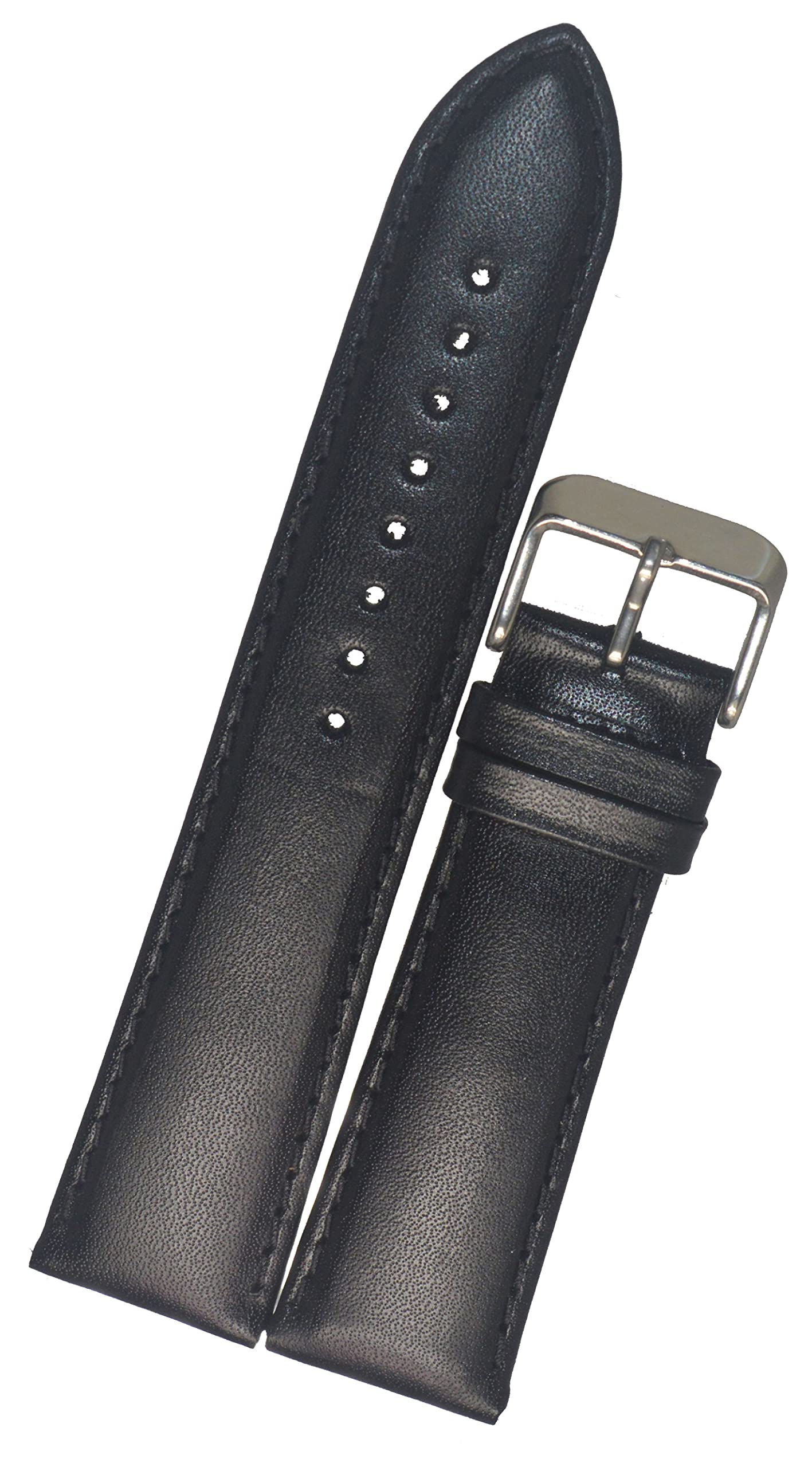 SURU® 22mm Plain Padded Ogive Tip Leather Watch Strap/Watch Band for Men (Colour - Black/Width Size -22mm) (Size Guide in 3rd Image) T158 (B0B2N3D6Q8) Amazon Price History, Amazon Price Tracker