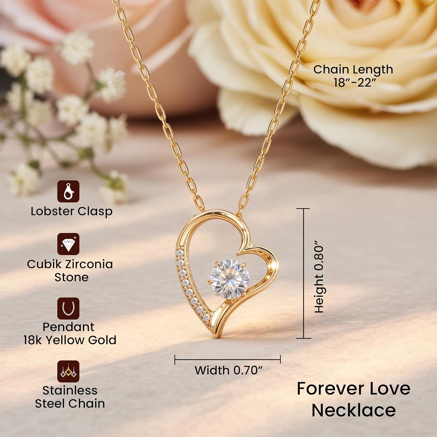 To My Daughter Necklace from Dad | Heart Pendant with Cubic Zirconia Stone & Message Card in Gift Box | Birthday, Graduation, Sentimental Jewelry Gift for Daughter - Image 4